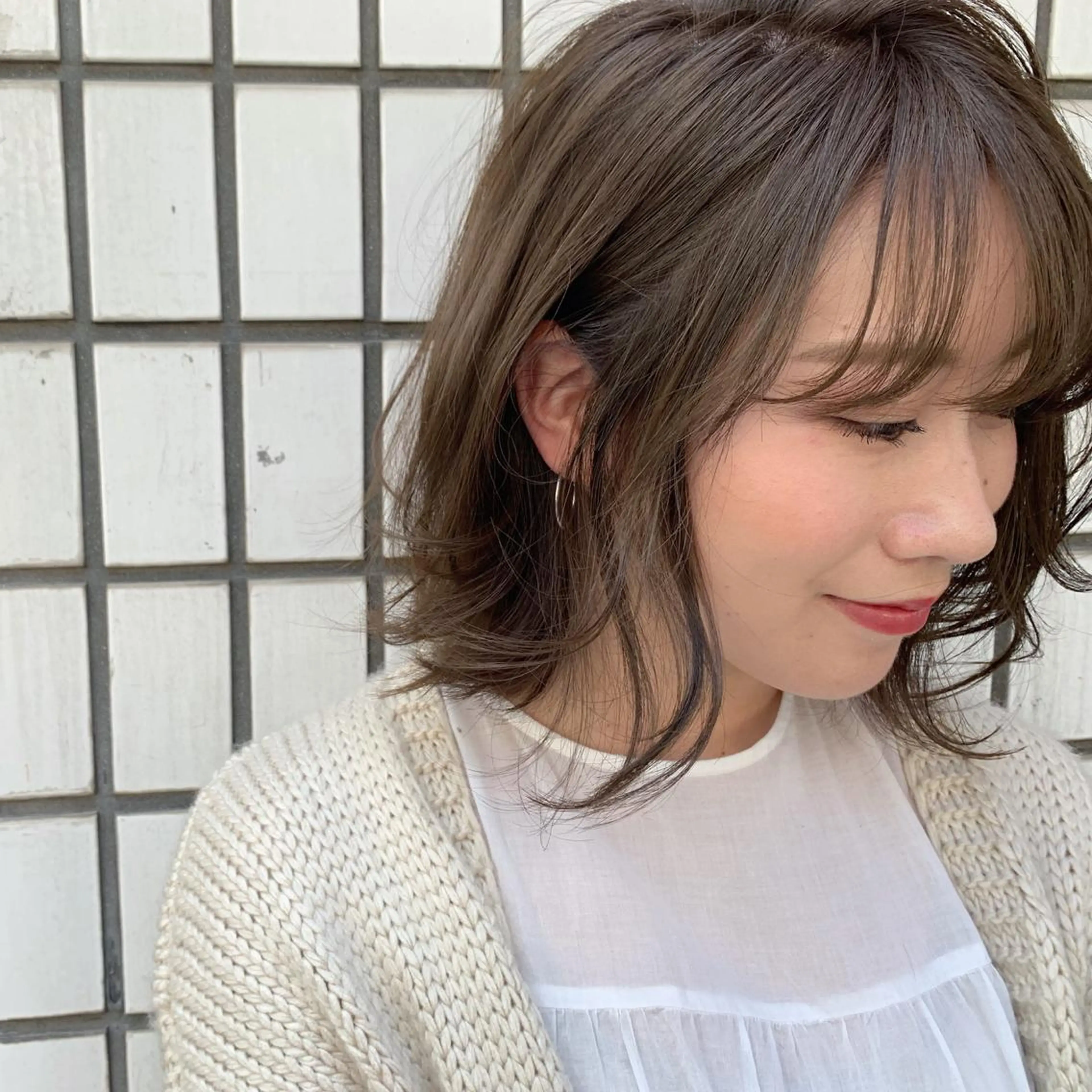 ショート カラー アッシュ ベージュカラー パーマ/ボブ 豊浦翔太のヘアスタイル