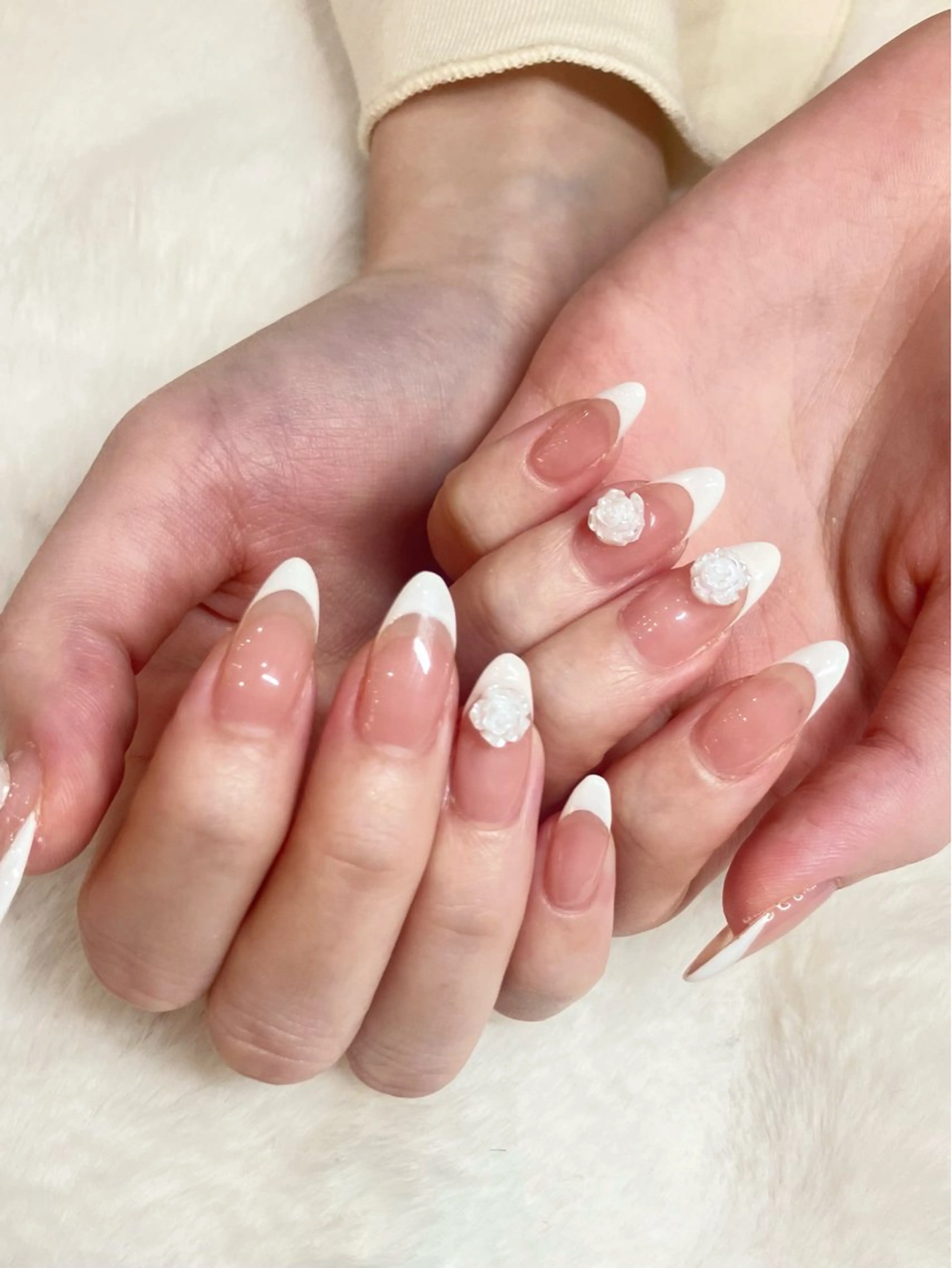 ネイル フレンチネイル シンプルネイル ワンホンネイル mitsuki💎 ﾜﾝﾎﾝ/韓国ﾈｲﾙのネイルデザイン