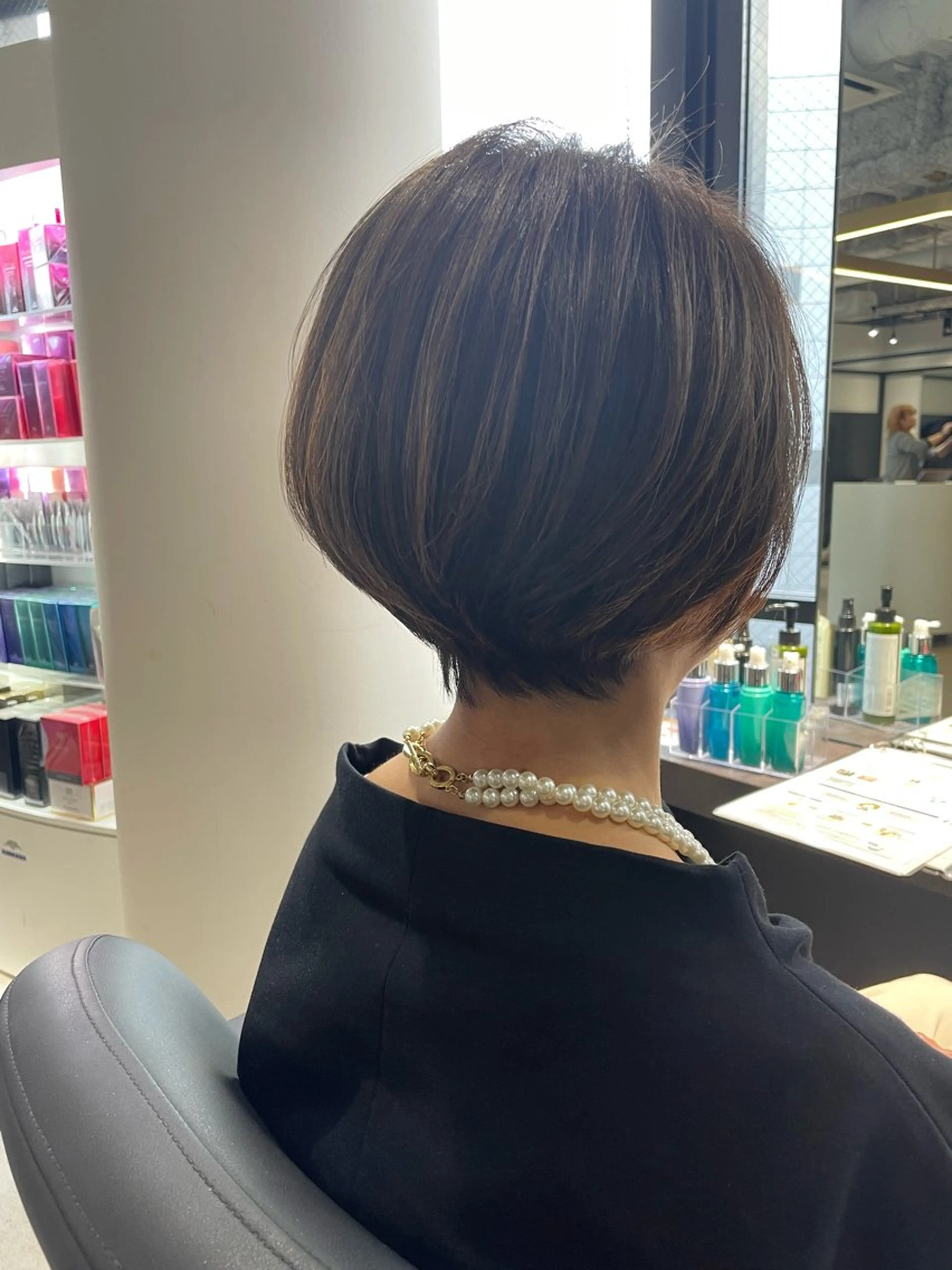 ショート カラー ハイライトカラー ハイライト カット ヘアカラー トリートメント One By The Ect所属・ショート/脱白髪染め ☆宇﨑悠実のヘアスタイル