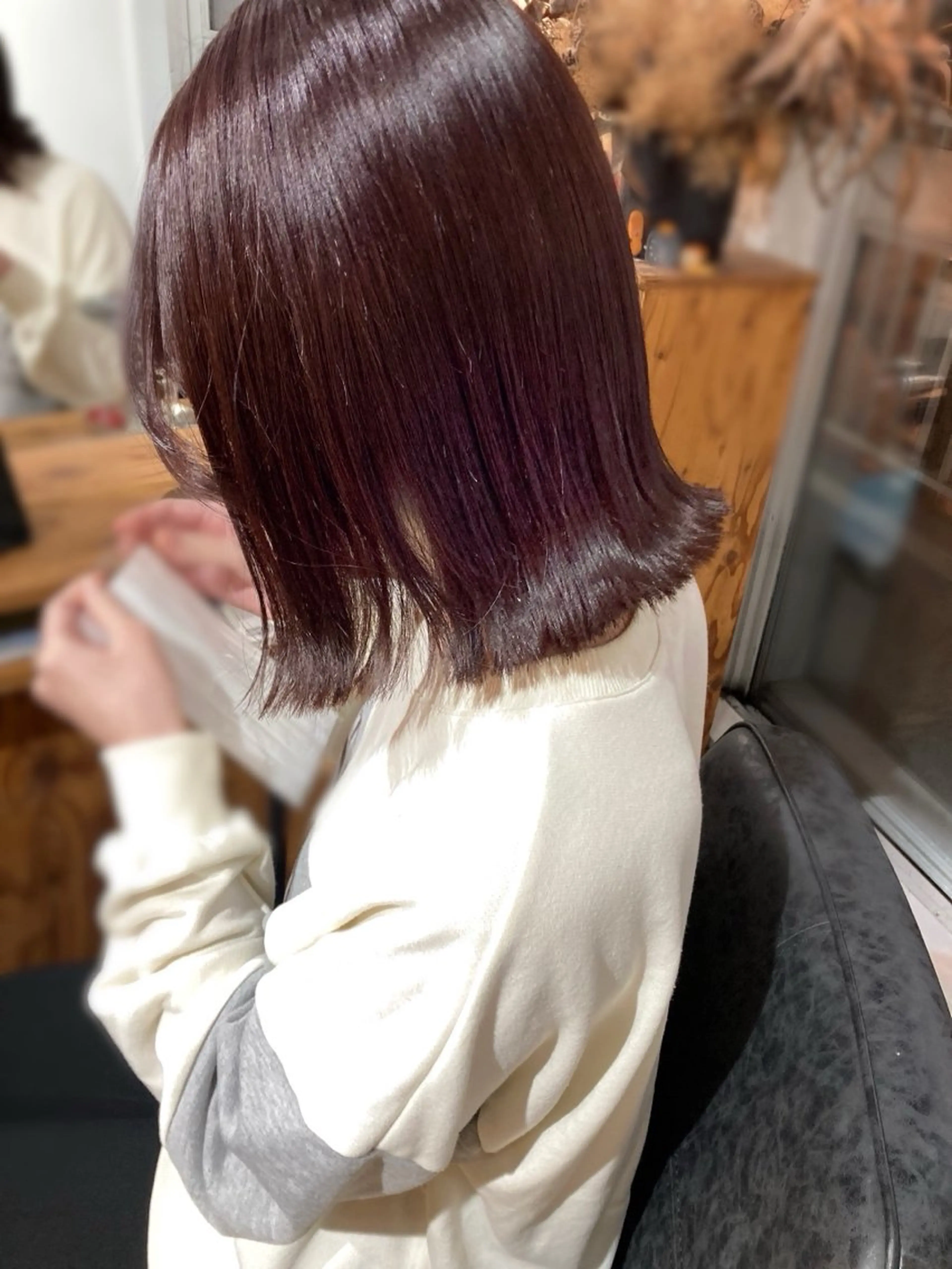 ミディアム ピンクブラウン roka ノゾミのヘアスタイル
