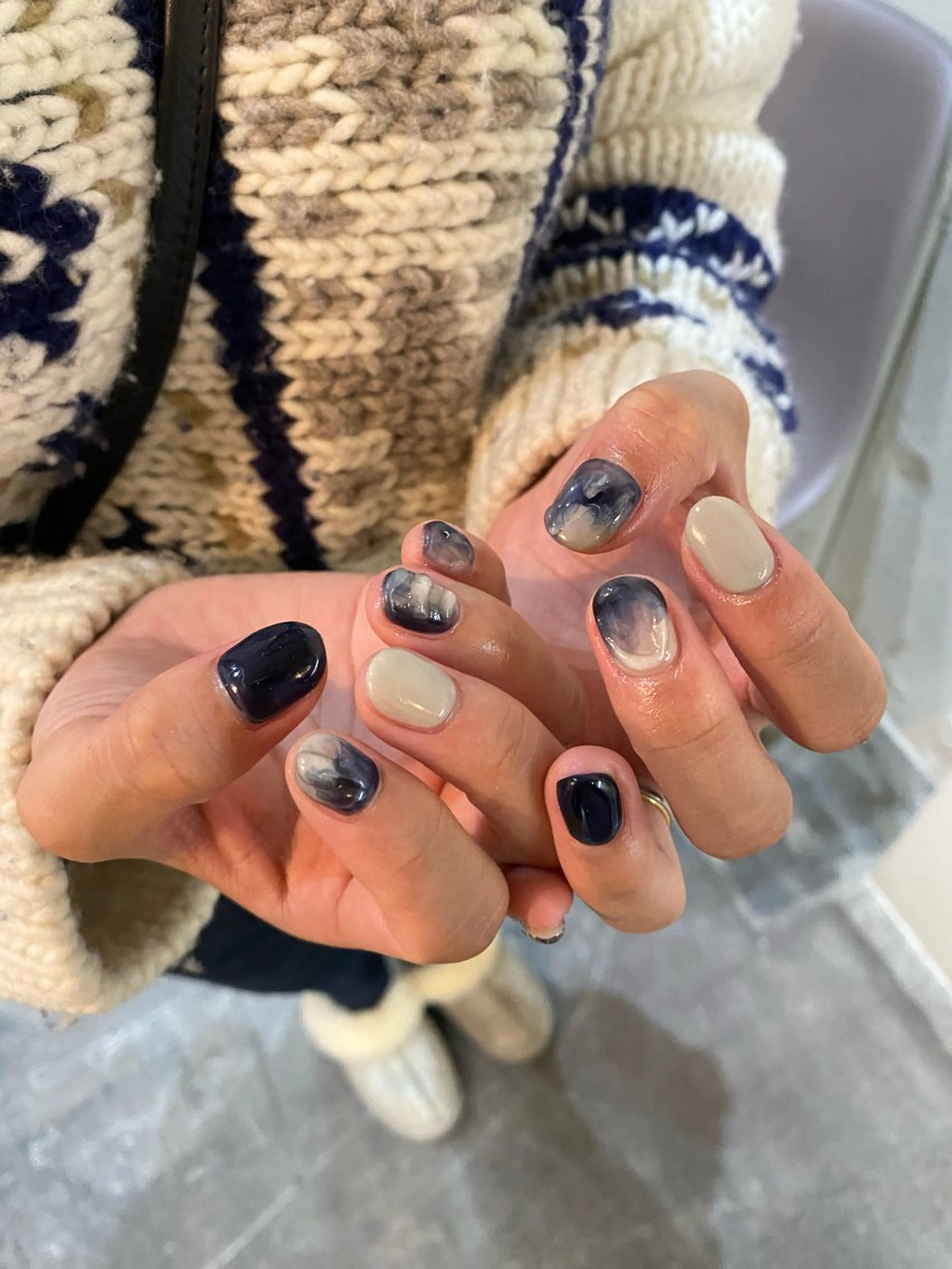ネイル ネイビー nable.所属・望月 実莉のネイルデザイン