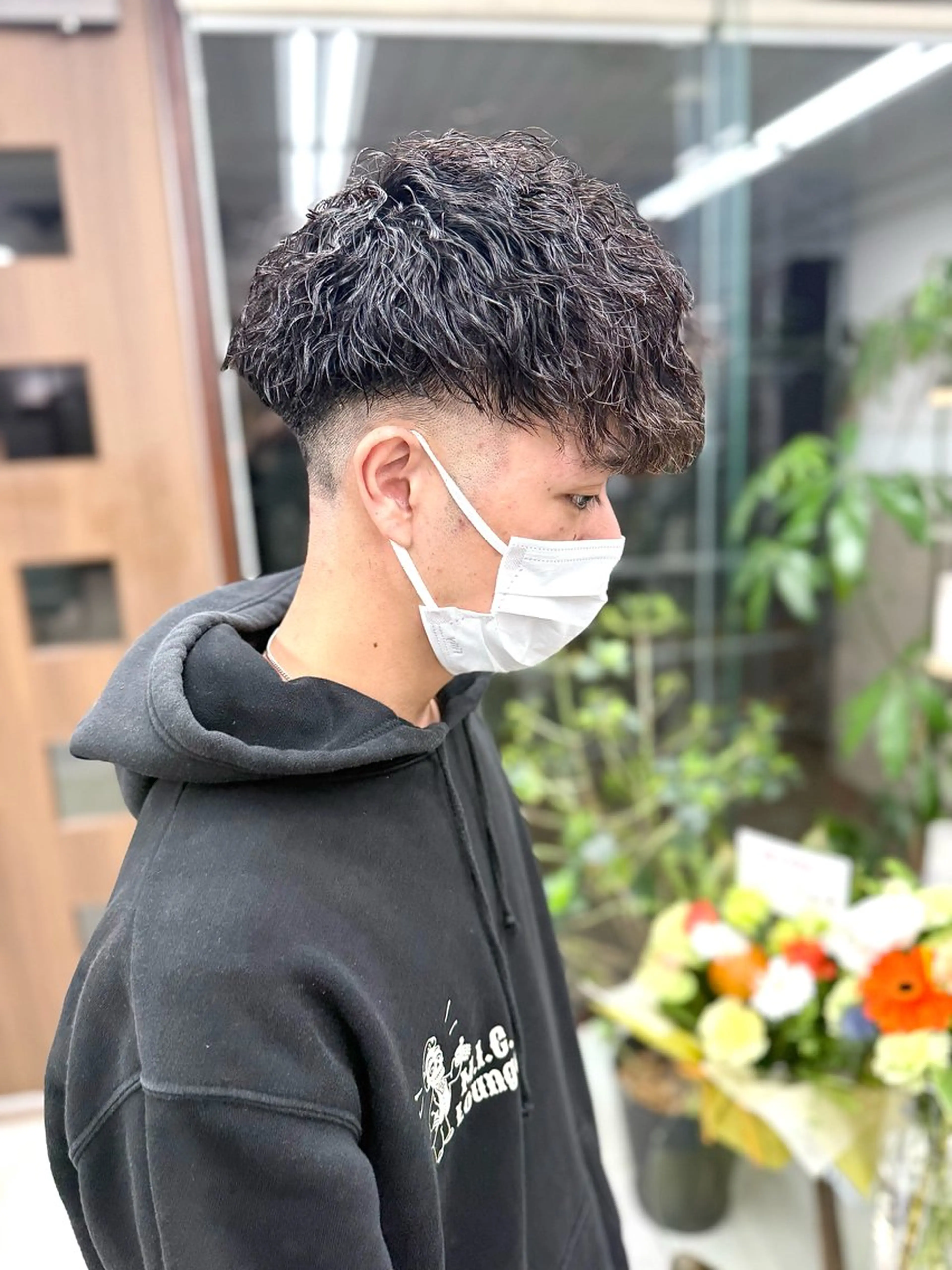 ショート パーマ メンズ スペインカール 刈り上げ カット パーマ メンズパーマの達人 /タカシマ　ダイスケのヘアスタイル