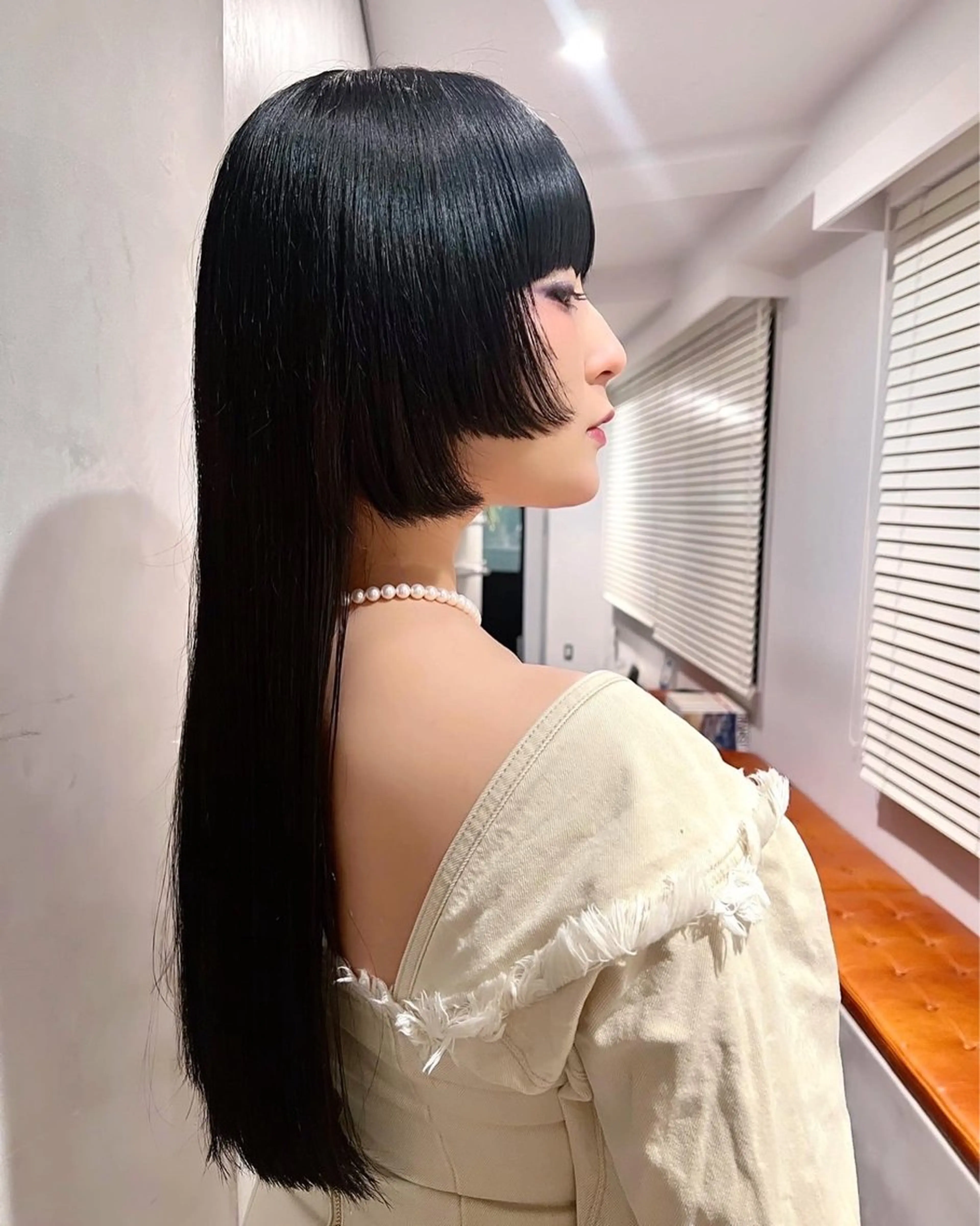 ロング カラー カット ヘアカラー トリートメント 優 作のヘアスタイル