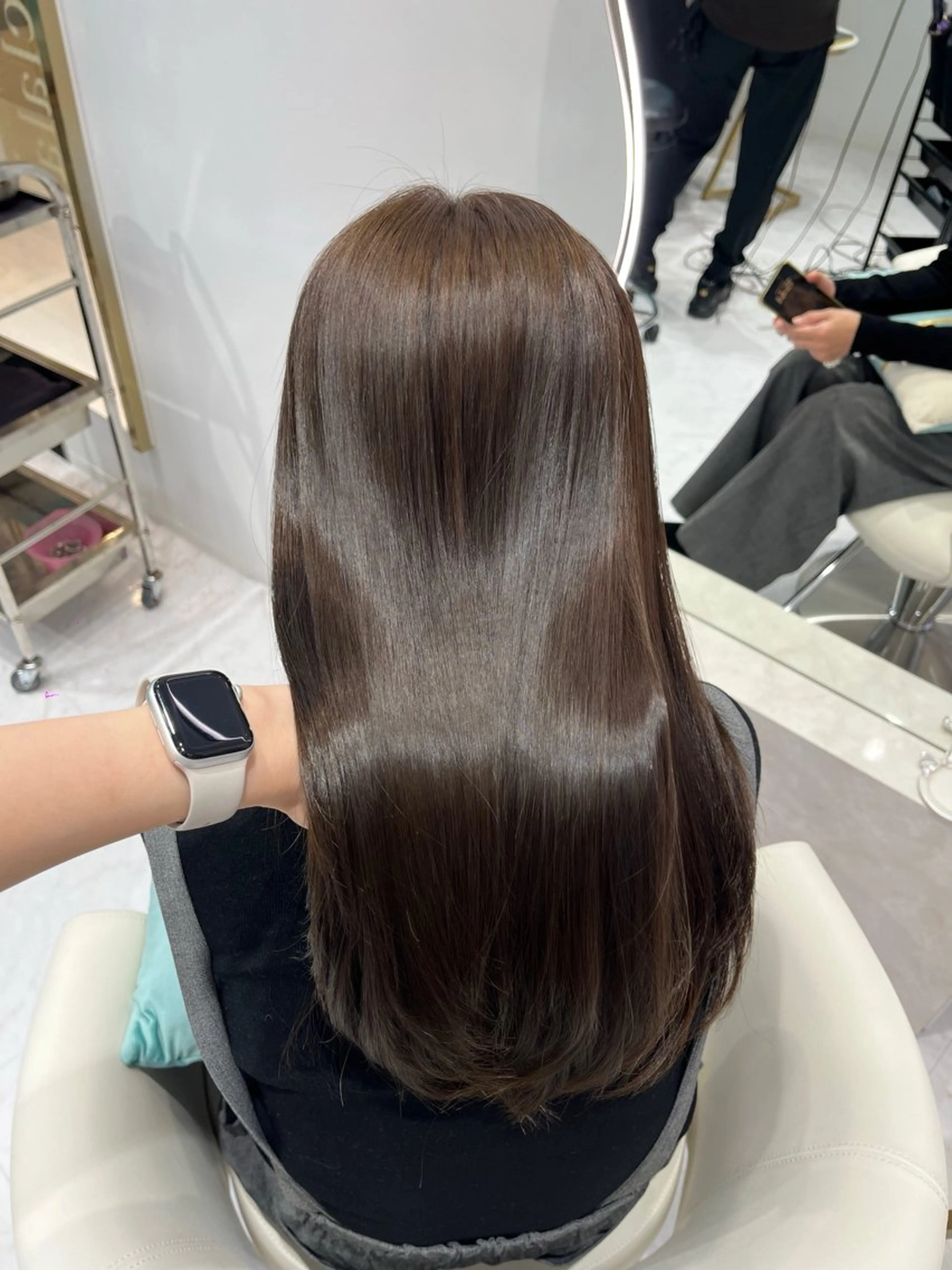 ロング カラー ベージュカラー オリーブベージュ 髪質改善 トリートメント カット ヘアカラー トリートメント 名古屋/透明感カラー /韓国ヘア/高木梨帆のヘアスタイル