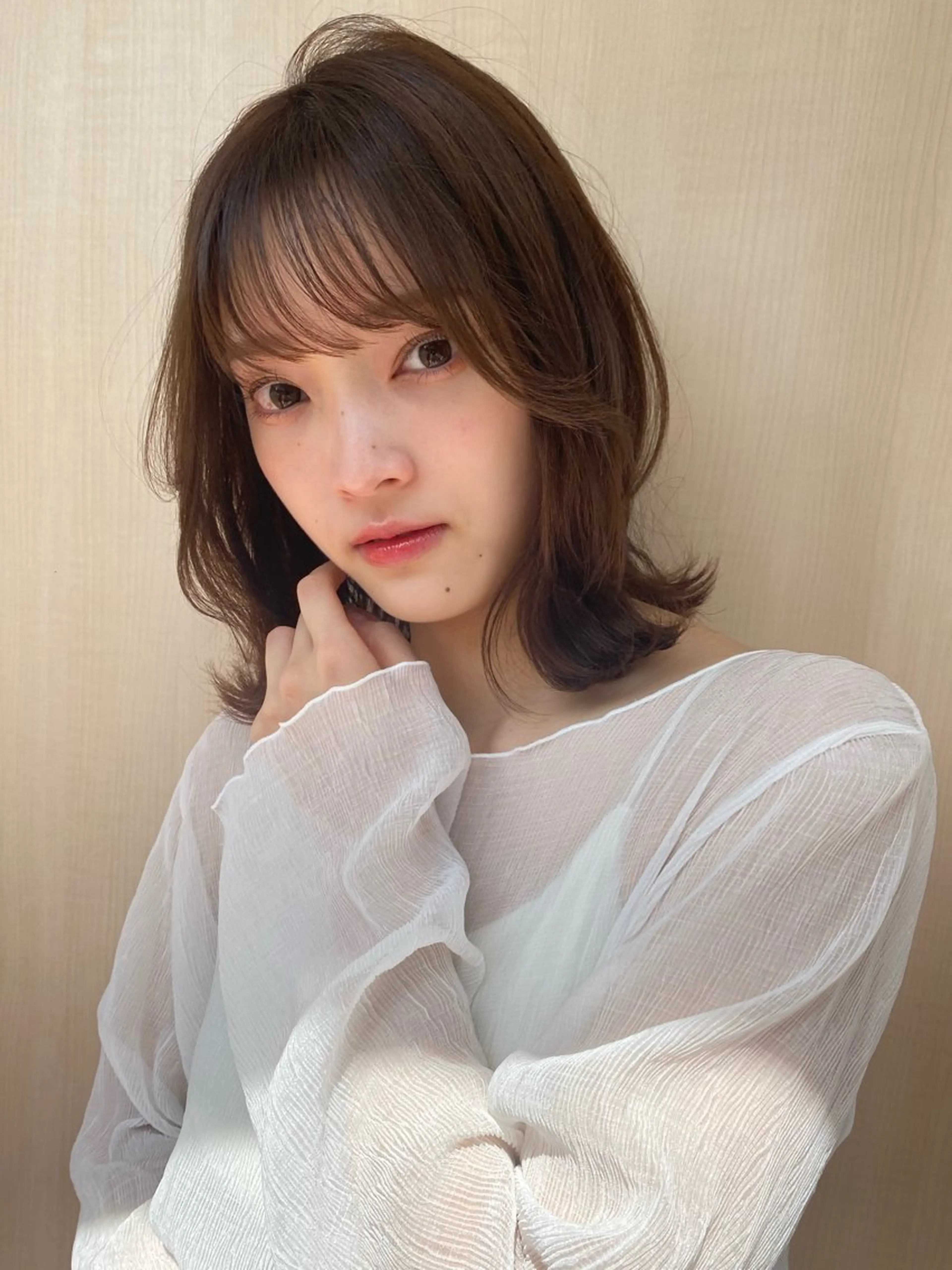 ミディアム 顔まわりカット/金山 /大園芽依のヘアスタイル