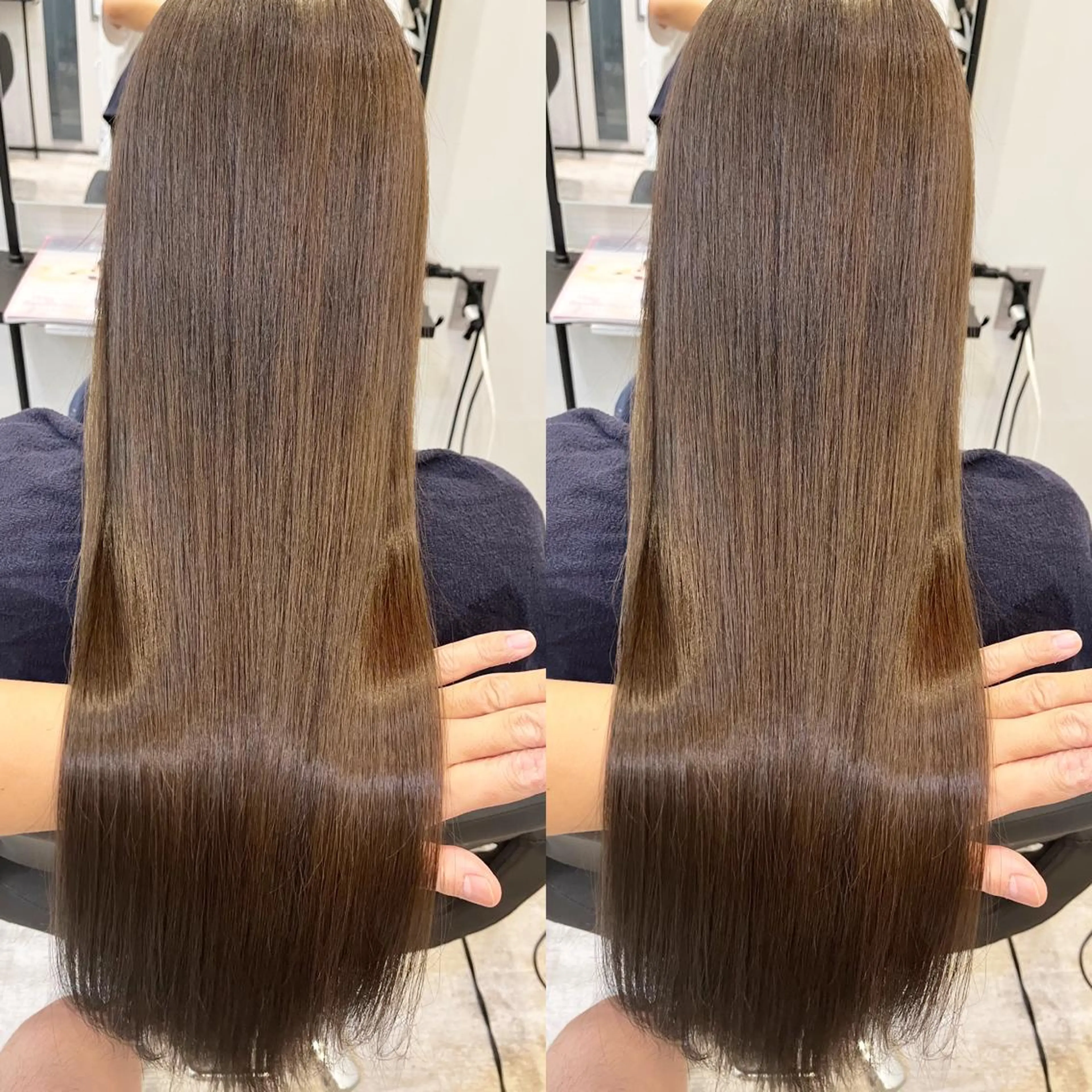 セミロング カラー 黒髪 ブルーカラー ブルーブラック インナーカラー くせ毛 カット ヘアカラー トリートメント 韓国レイヤー×透明感 髪質改善　武田涼のヘアスタイル