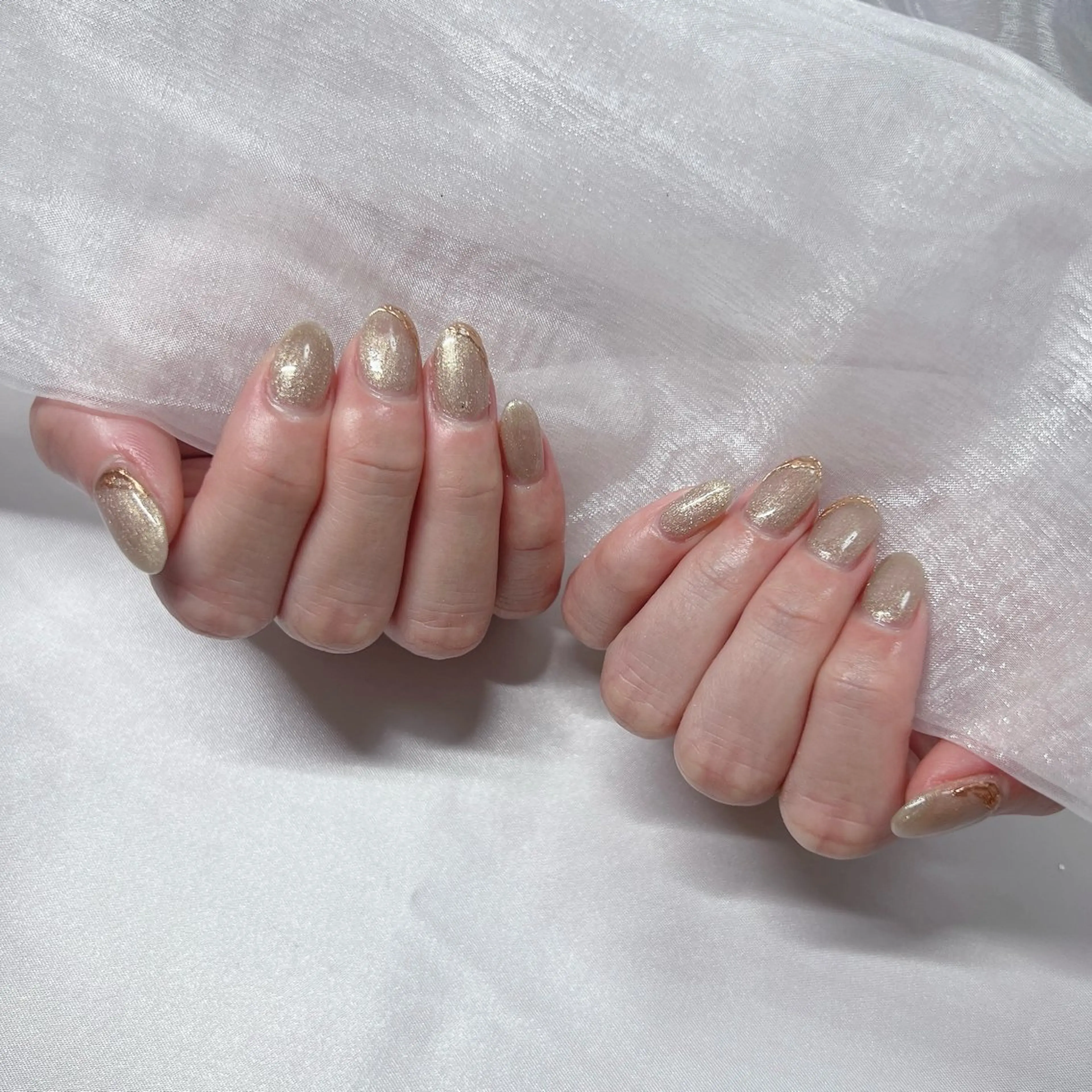 ネイル ジェルネイル 韓国ネイル ラメ(グリッター) マグネットネイル 持ち込み ハンドネイル -nail salon-Reward所属・nail salon Rewardのネイルデザイン