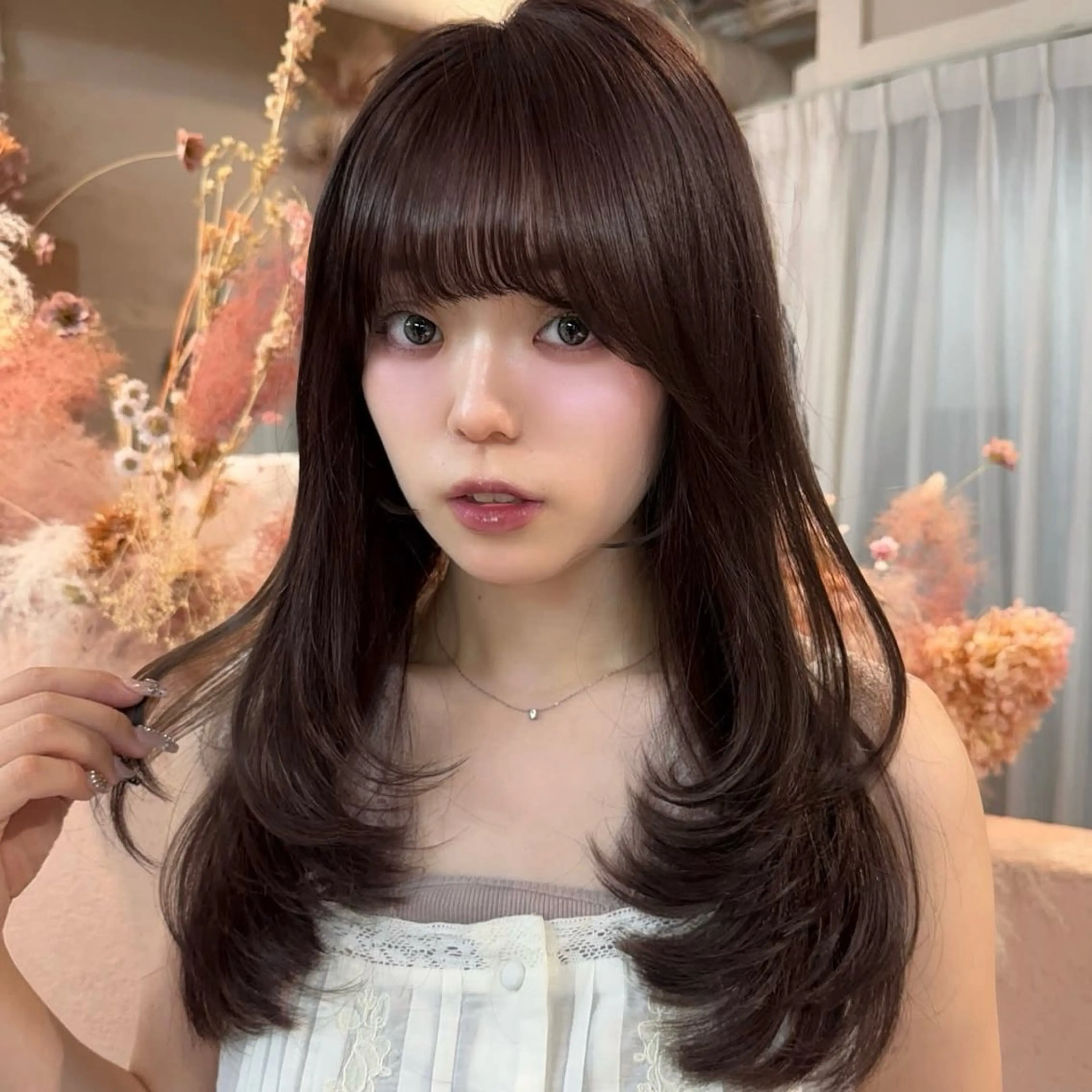 セミロング カット ヘアカラー トリートメント ♡韓国/レイヤー カット/Ayana♡のヘアスタイル