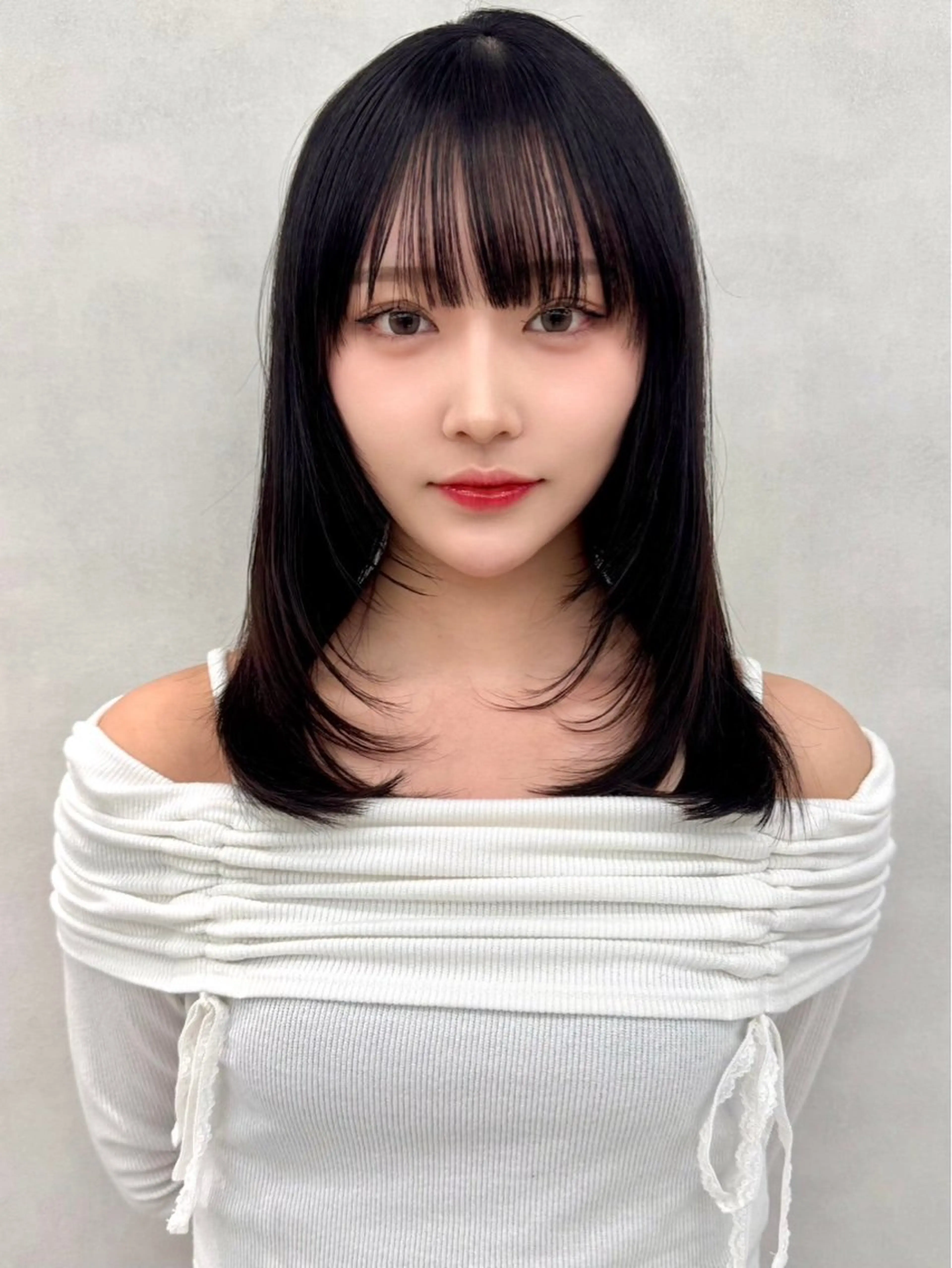 セミロング カラー ヘアアレンジ 顔周りカット 韓国風ヘア レイヤーカット 小顔カット カット ヘアカラー ✨韓国レイヤー/ 透明感カラー✨冨永剛のヘアスタイル