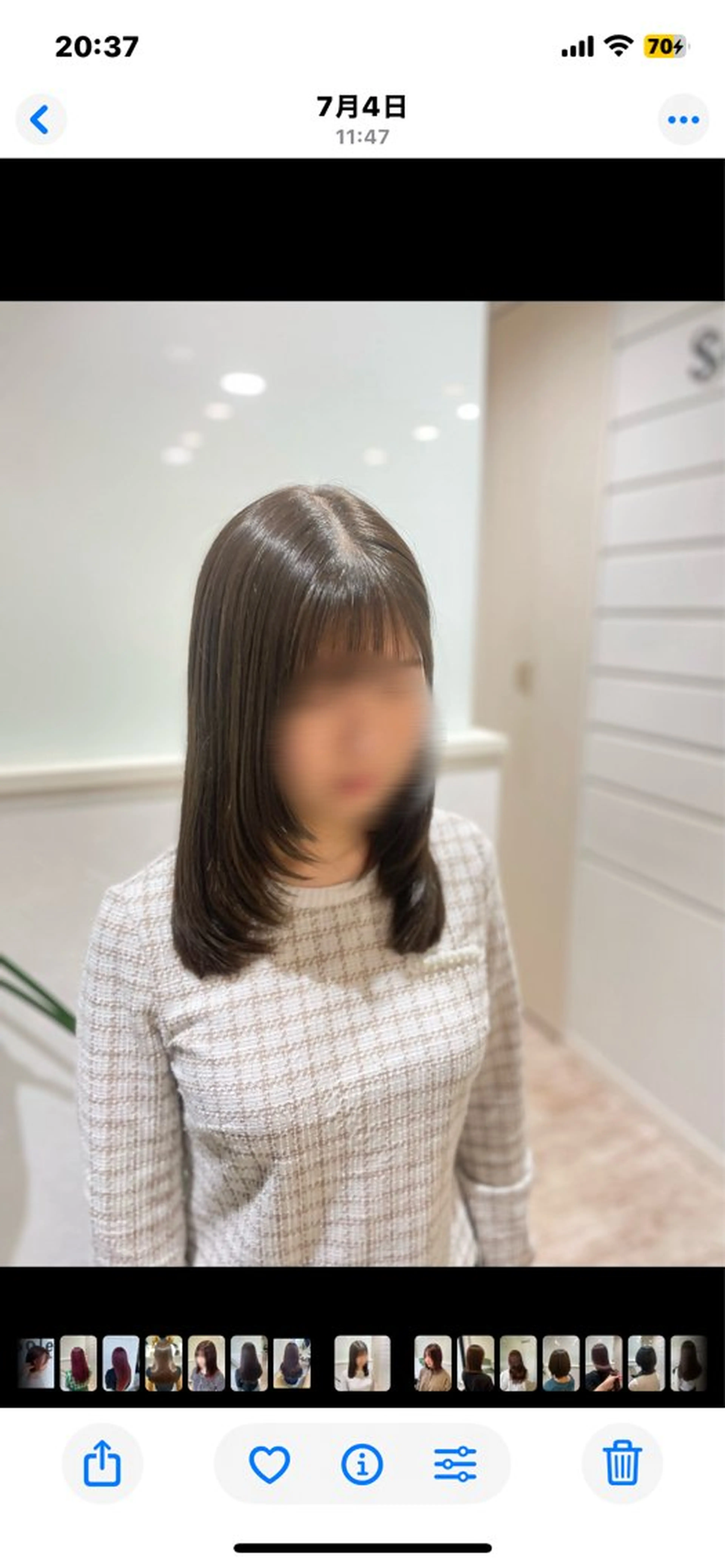 ミディアム カット ヘアカラー トリートメント ボブ/艶髪 soleilrukaのヘアスタイル