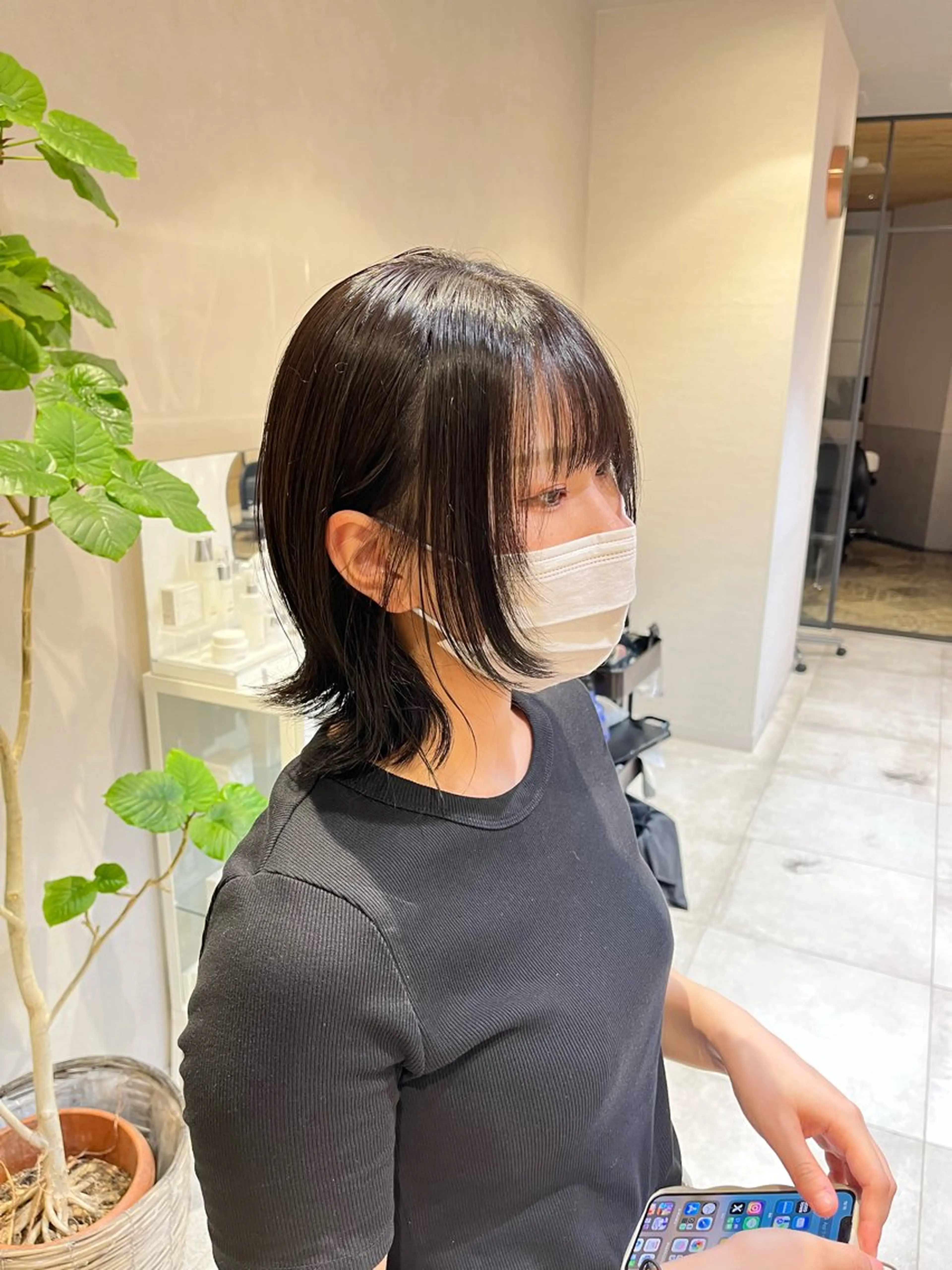ミディアム ニュアンスパーマ 曲がる縮毛矯正　爲石のヘアスタイル