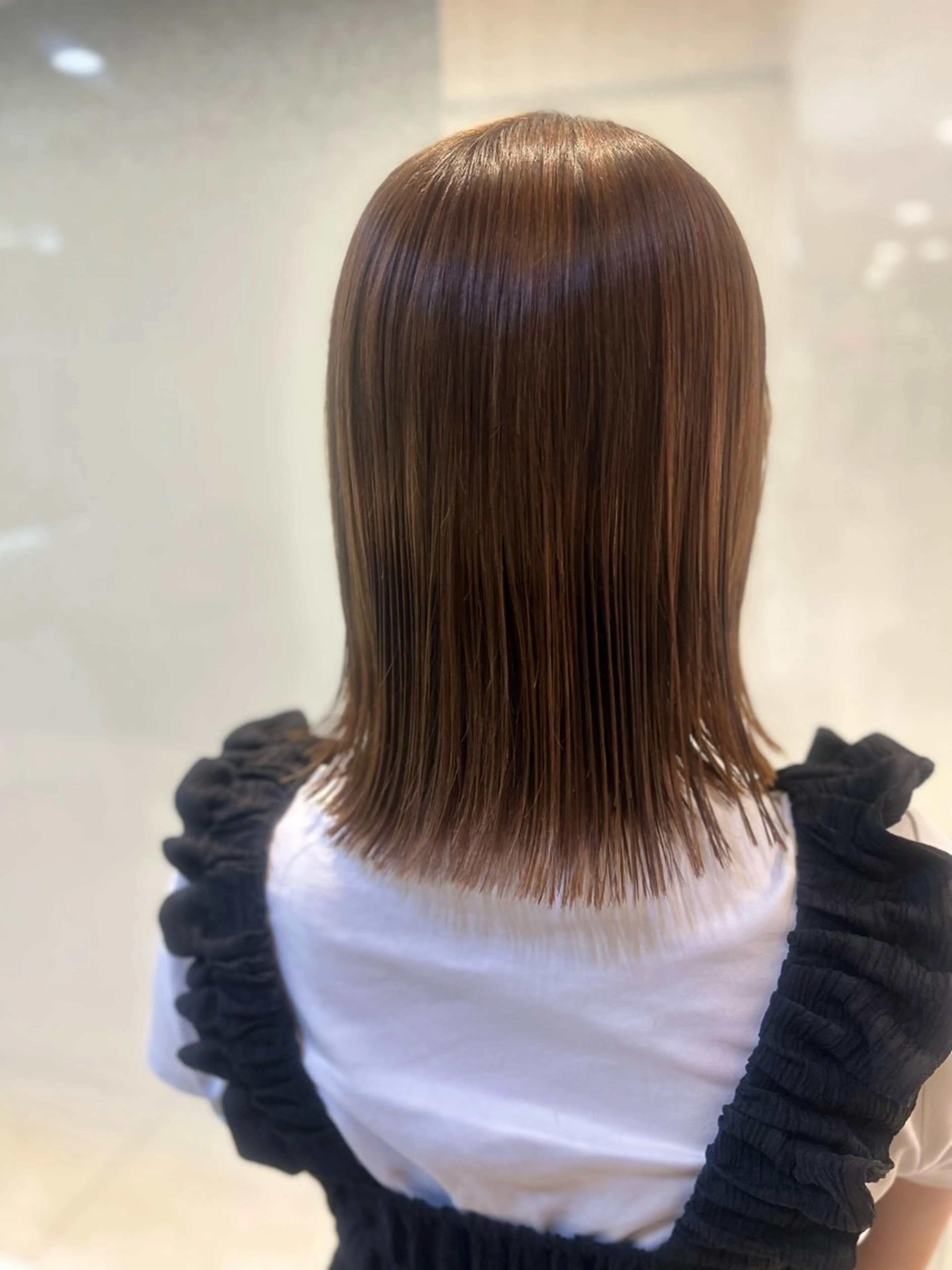 ミディアム パーマ カット 縮毛矯正 艶質改善/縮毛矯正 ササキナツミのヘアスタイル