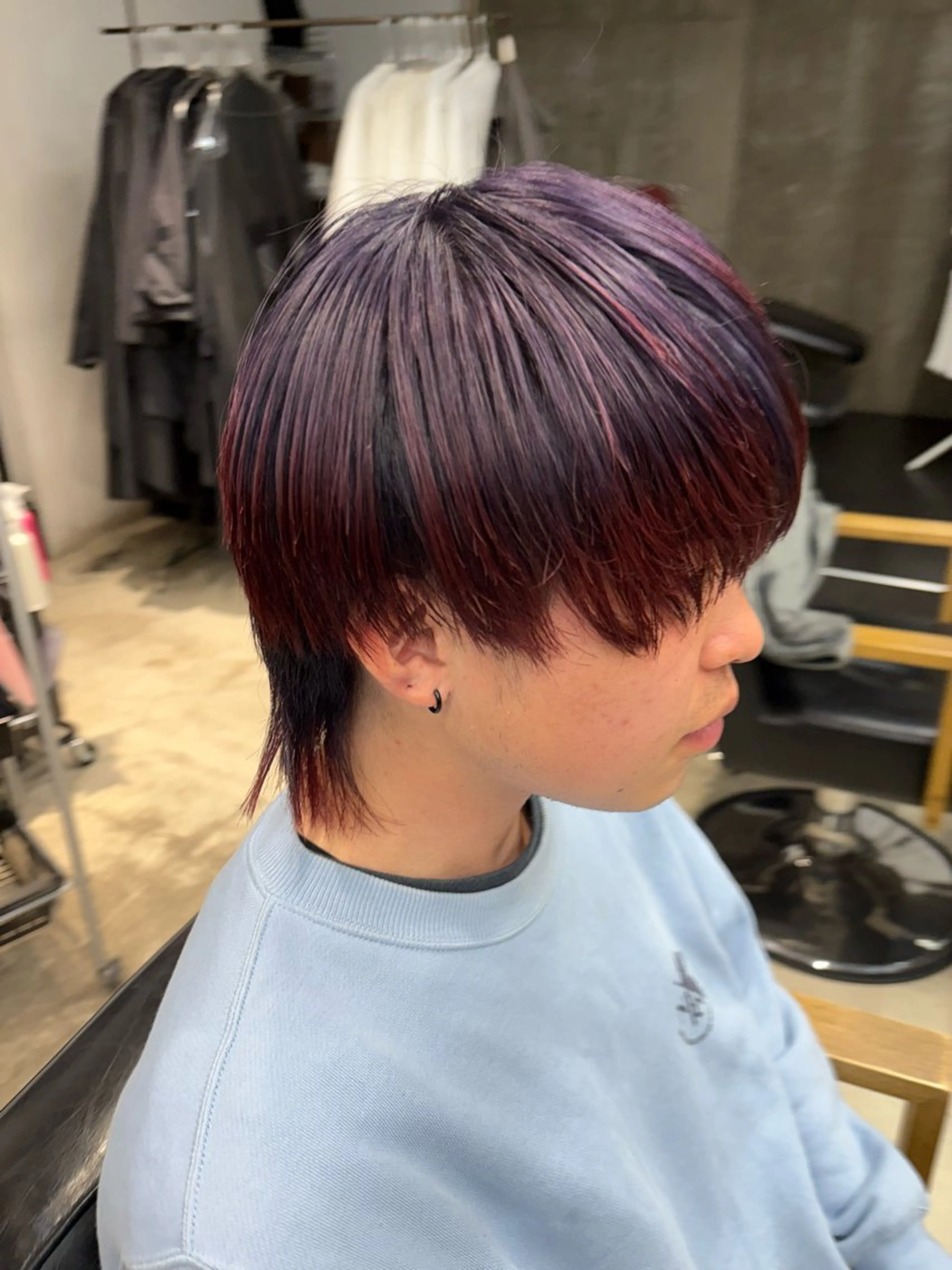 ミディアム メンズ メンズウルフカット ウルフカット SiSTA 自由が丘所属・自由ヶ丘 ボブ/レイヤーのヘアスタイル