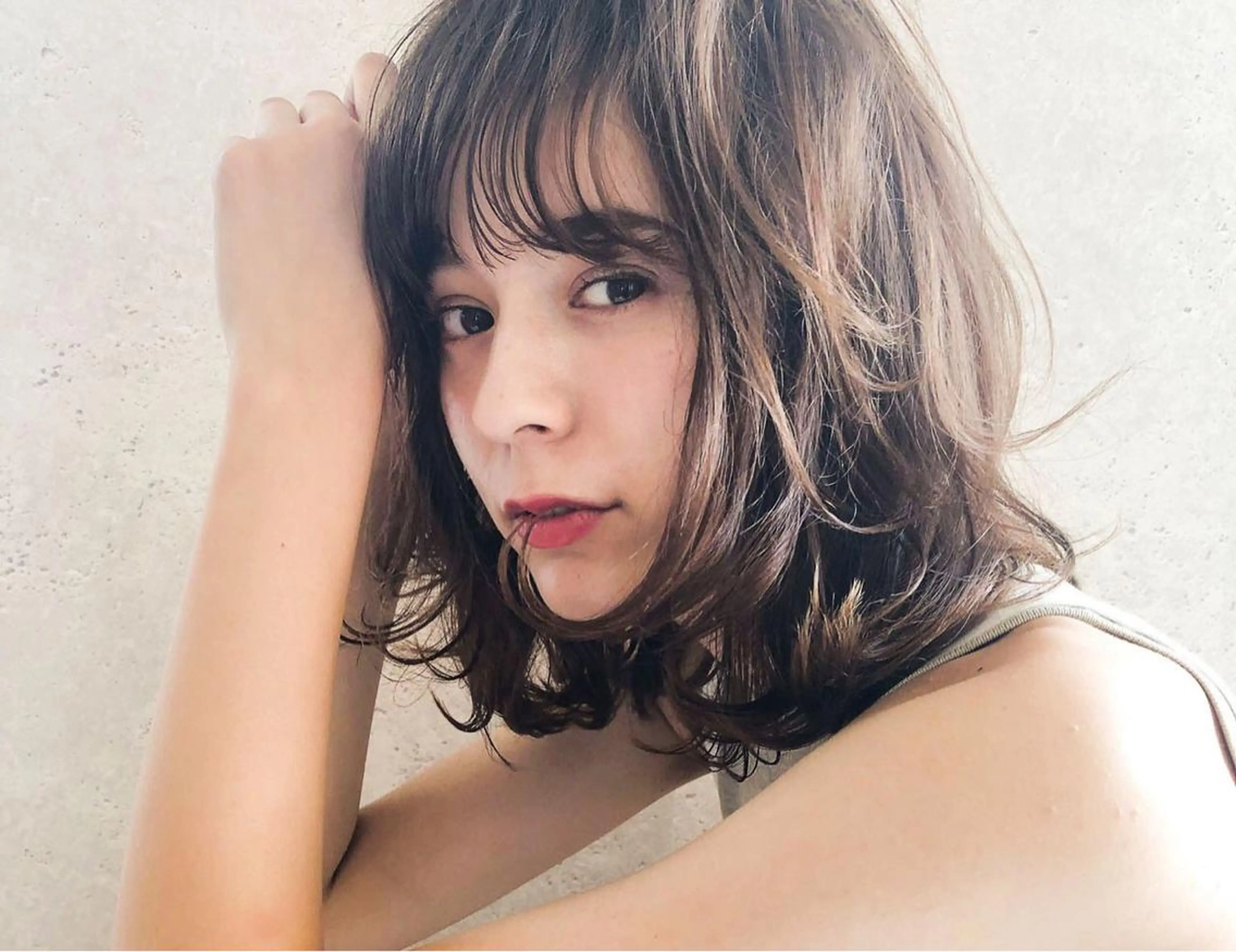 ミディアム カラー 髪質改善／艶髪特化 /柔らかさ/清水翔矢のヘアスタイル