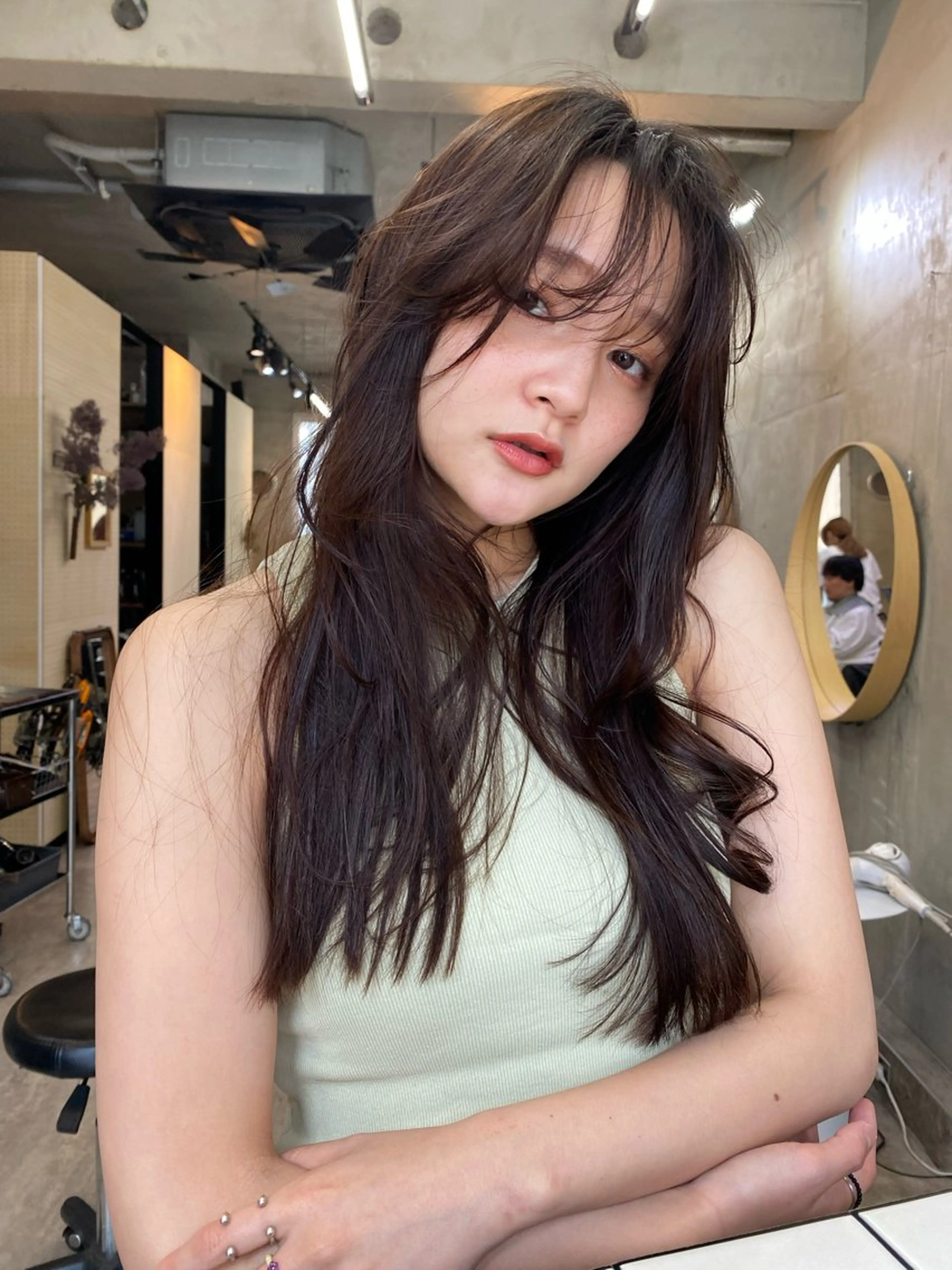 ロング カラー ベージュカラー レイヤーカット カット ヘアカラー トリートメント SALT WATER　恵比寿所属・レイヤーカット💫 ／HARUKA🎀のヘアスタイル
