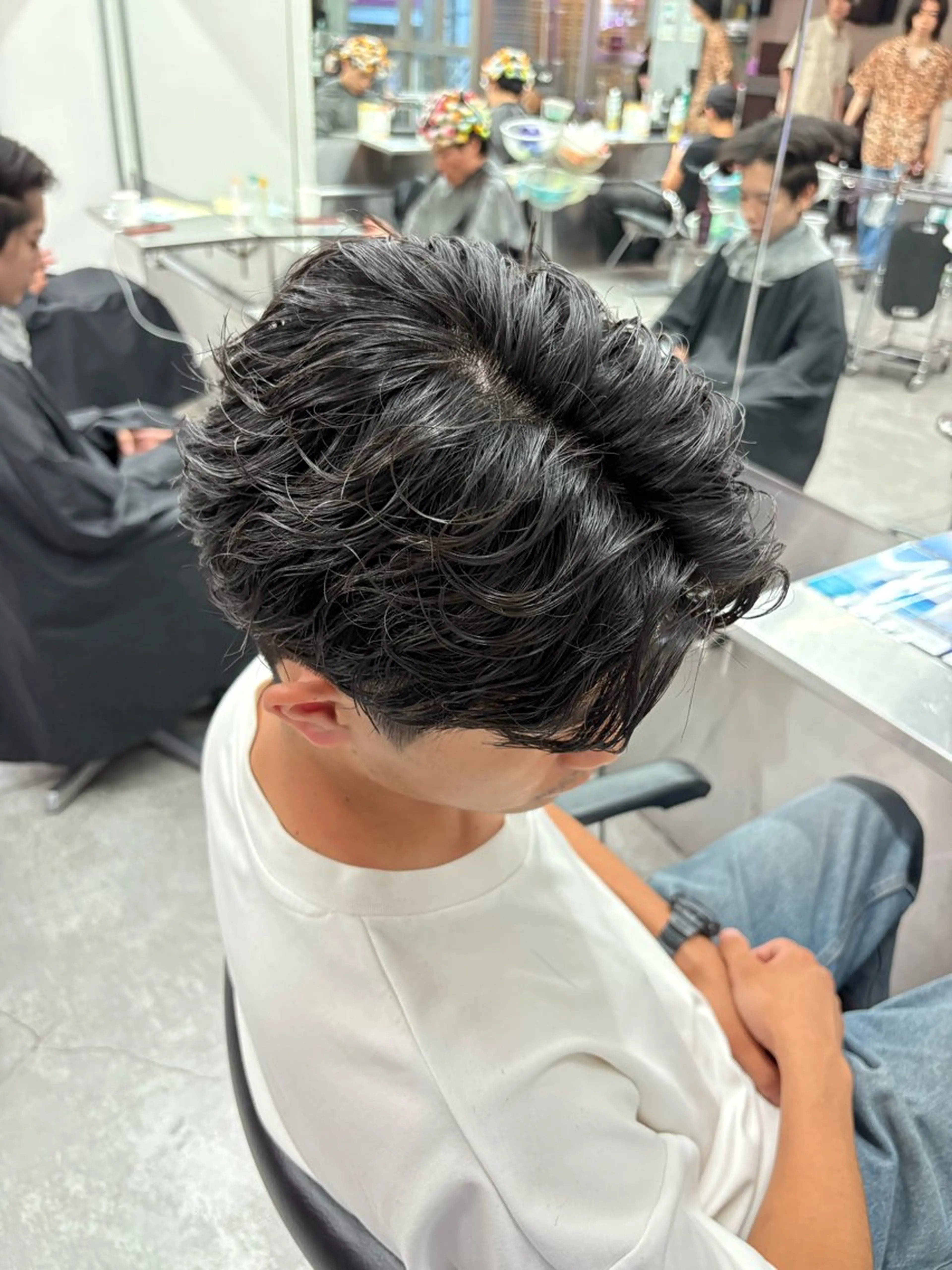 ミディアム カラー パーマ メンズ カット パーマ トリートメント ヘアセット メンズパーマ特化 🔥韓国ヘア職人🔥のヘアスタイル