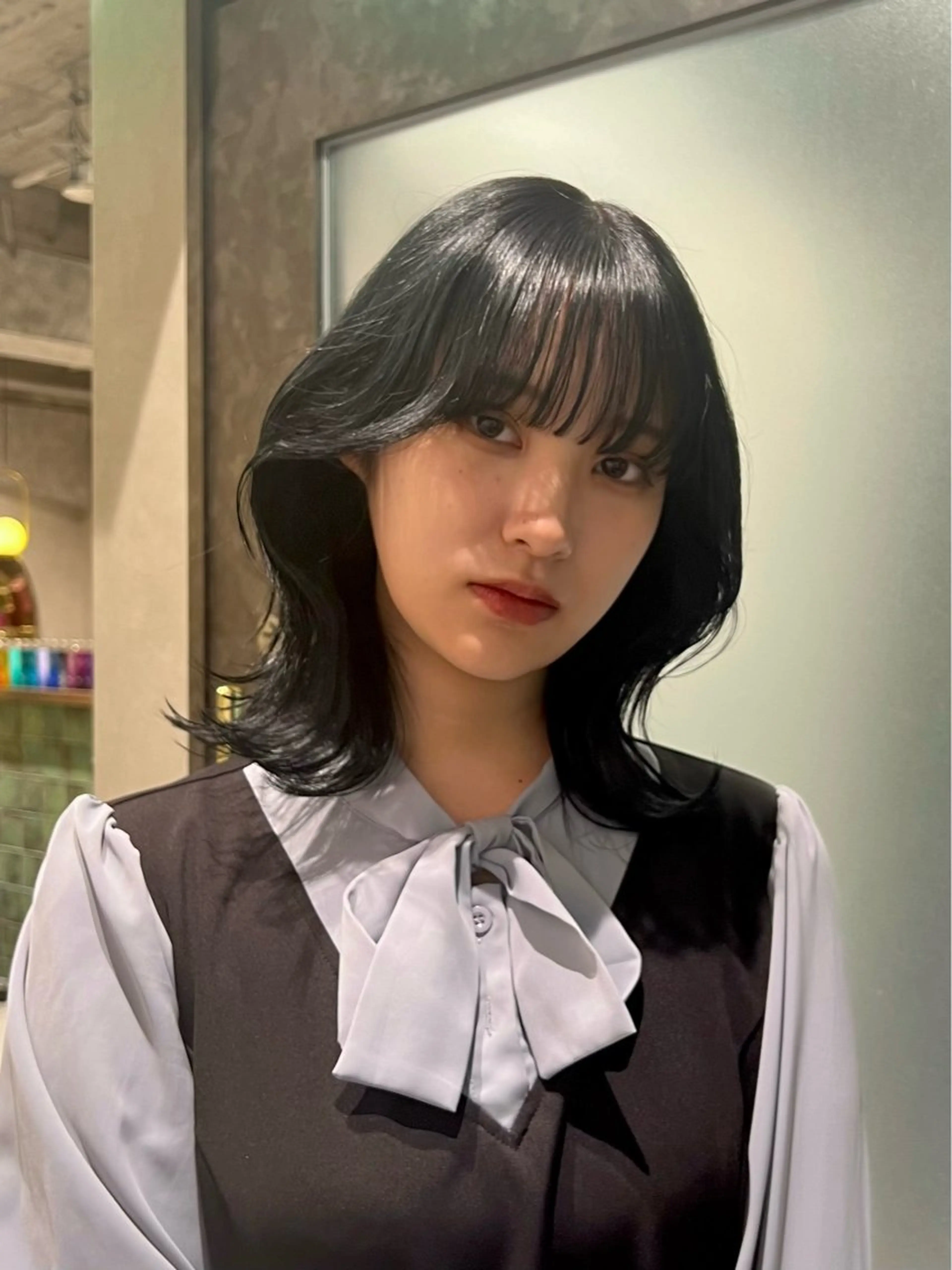 セミロング カット ヘアカラー 韓国風艶カラー 🇰🇷🩶/REIのヘアスタイル