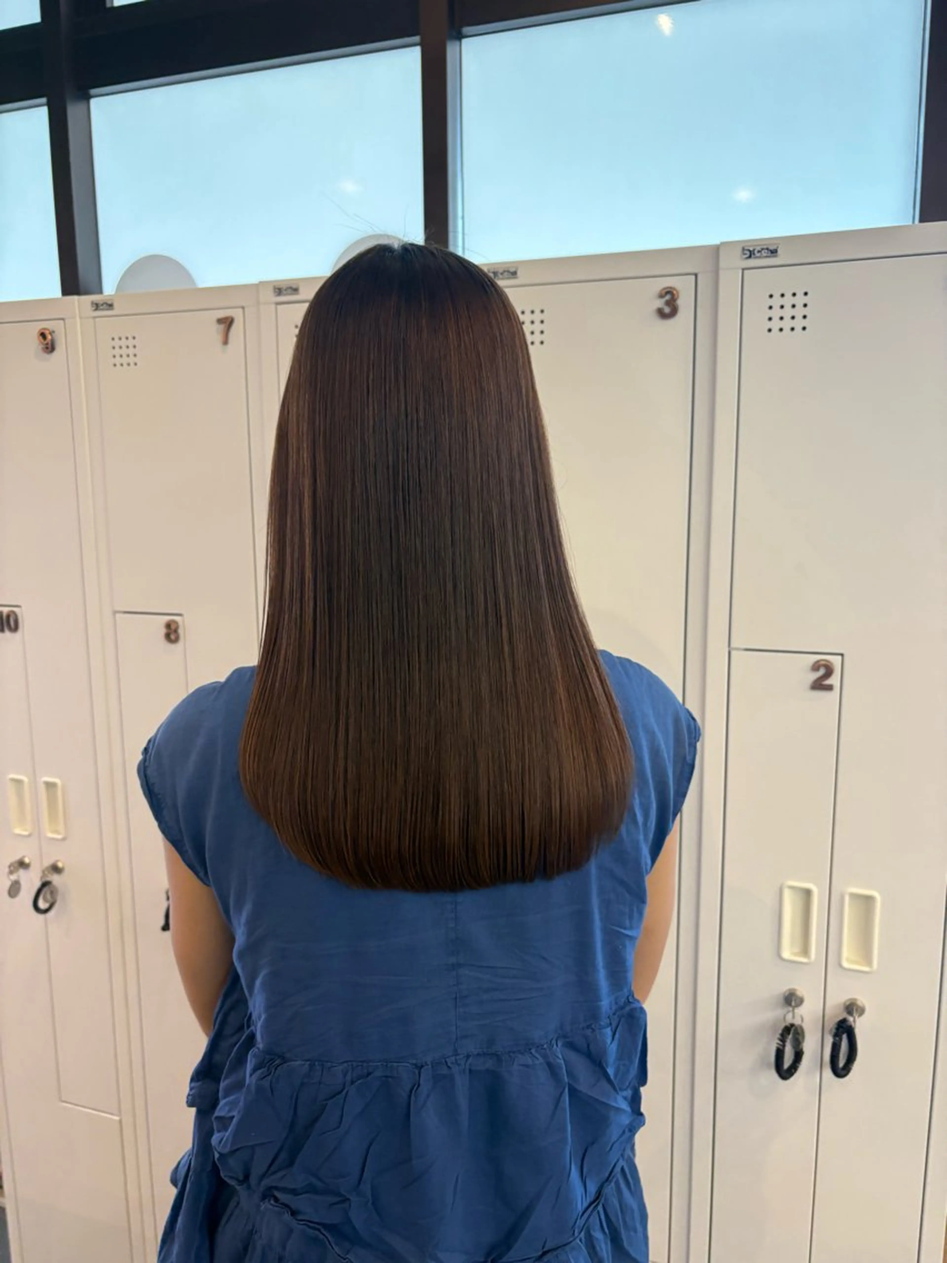 ミディアム カット 縮毛矯正 トリートメント カノエ博多ミスト mizukiのヘアスタイル