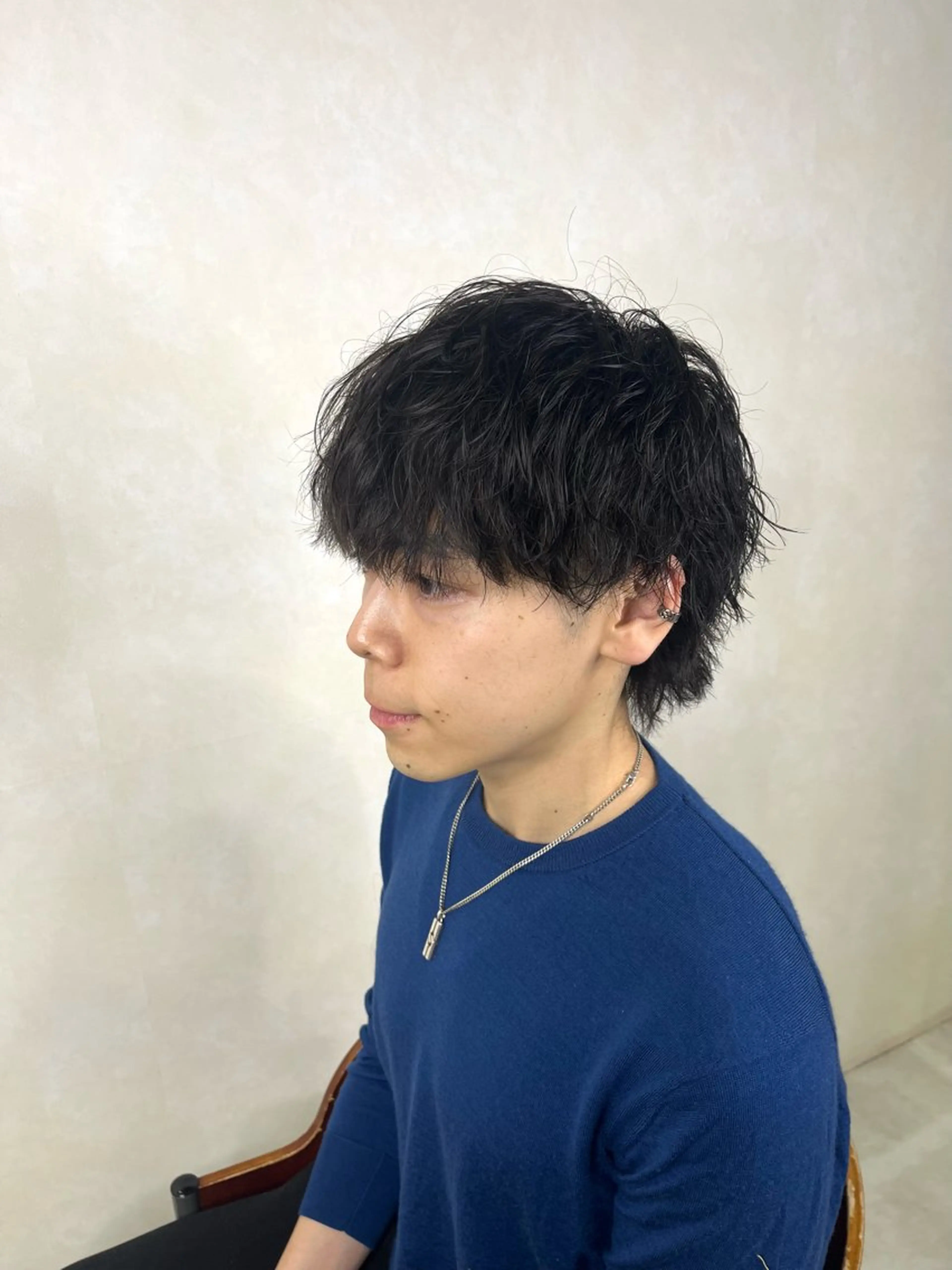 ミディアム パーマ メンズ ミディアムパーマ メンズパーマ メンズウルフカット ウルフカット カット パーマ トリートメント メンズカット/メンズ パーマ/安田海斗のヘアスタイル