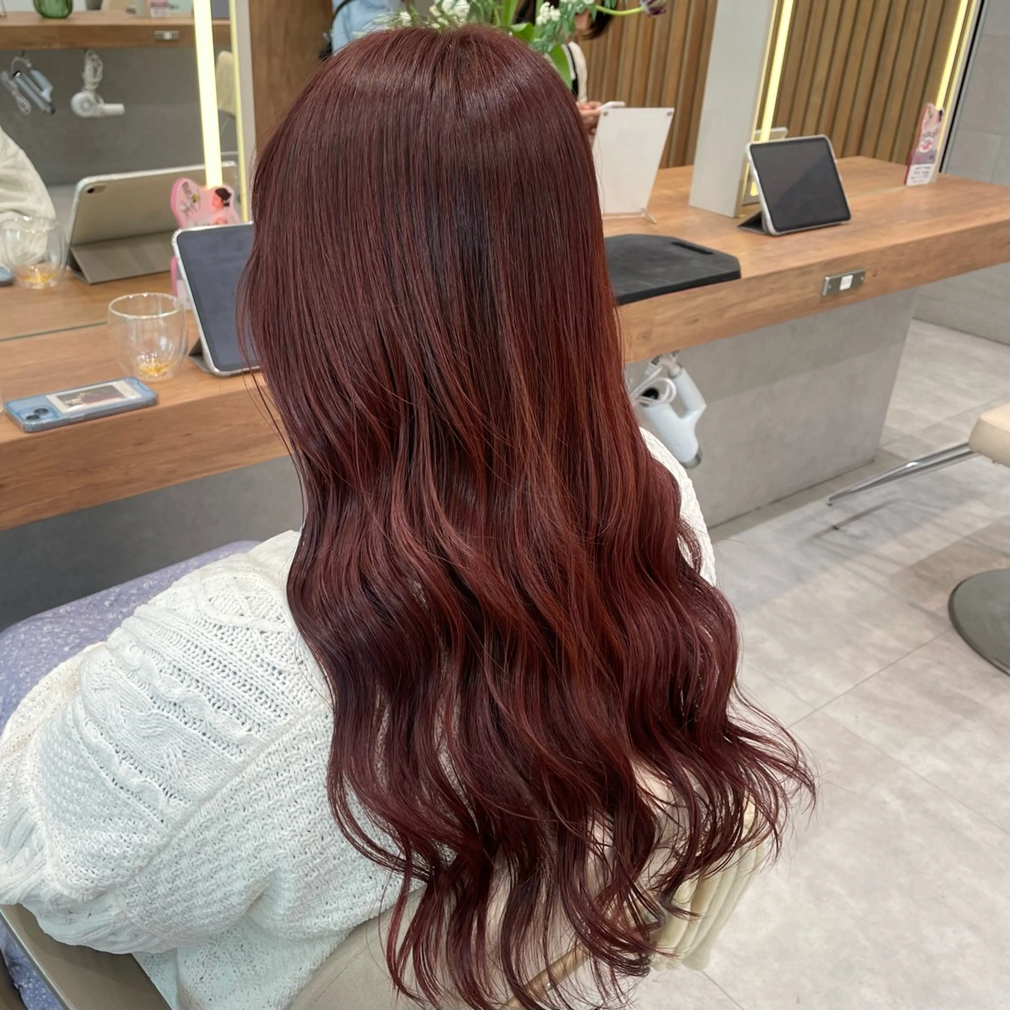 ロング カラー ピンクカラー ヘアカラー トリートメント ヘッドスパ 津田和希 /透明感カラーのヘアスタイル