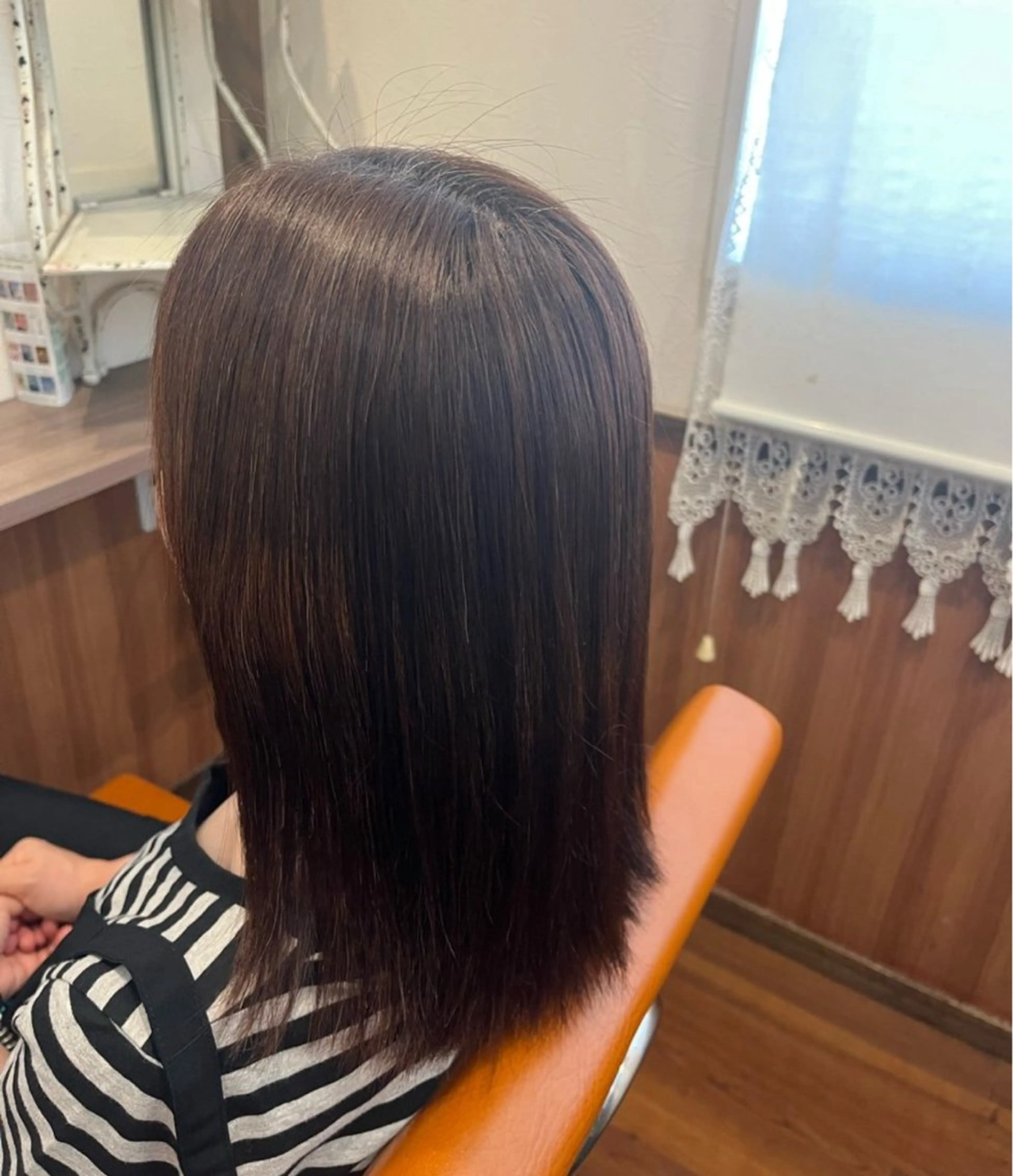 ミディアム 縮毛矯正 縮毛矯正 Chocolat阿部野所属・なかじま ささらのヘアスタイル