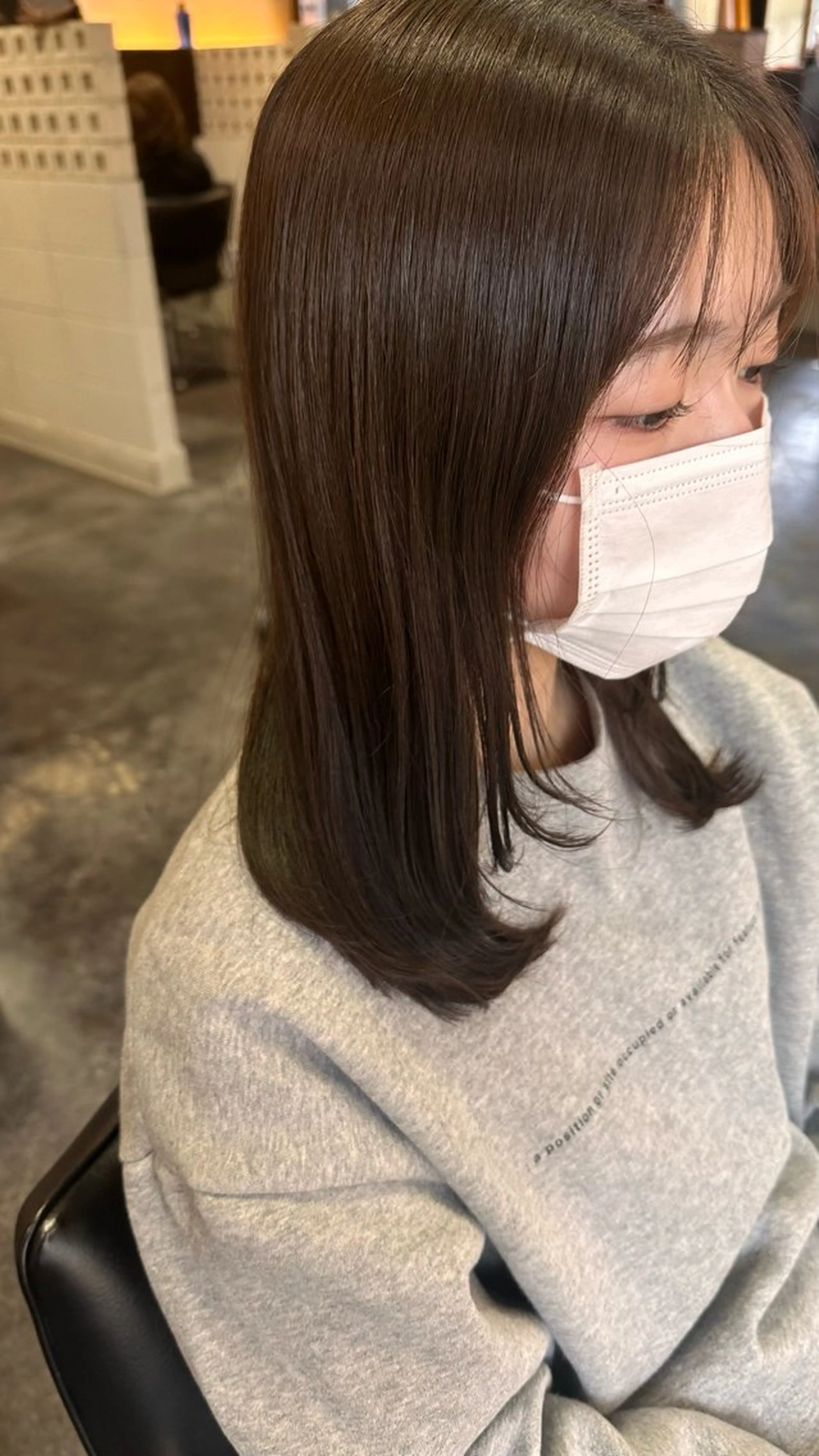 セミロング 顔まわりレイヤー レイヤーカット 南草津/レイヤー/ 後藤ほのかのヘアスタイル