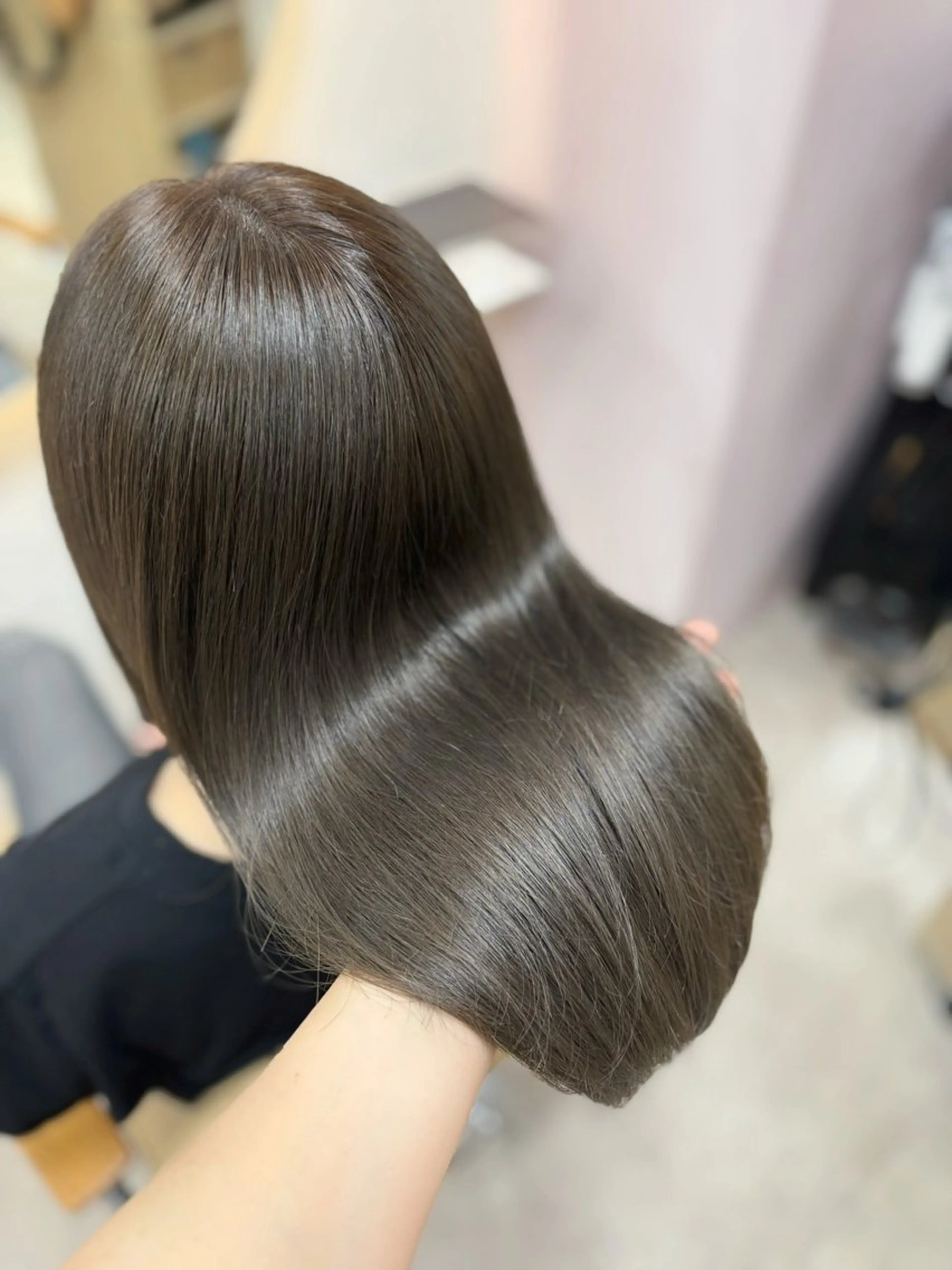 セミロング カット ヘアカラー トリートメント 韓国ヘア/髪質改善 艶カラー/sahoのヘアスタイル