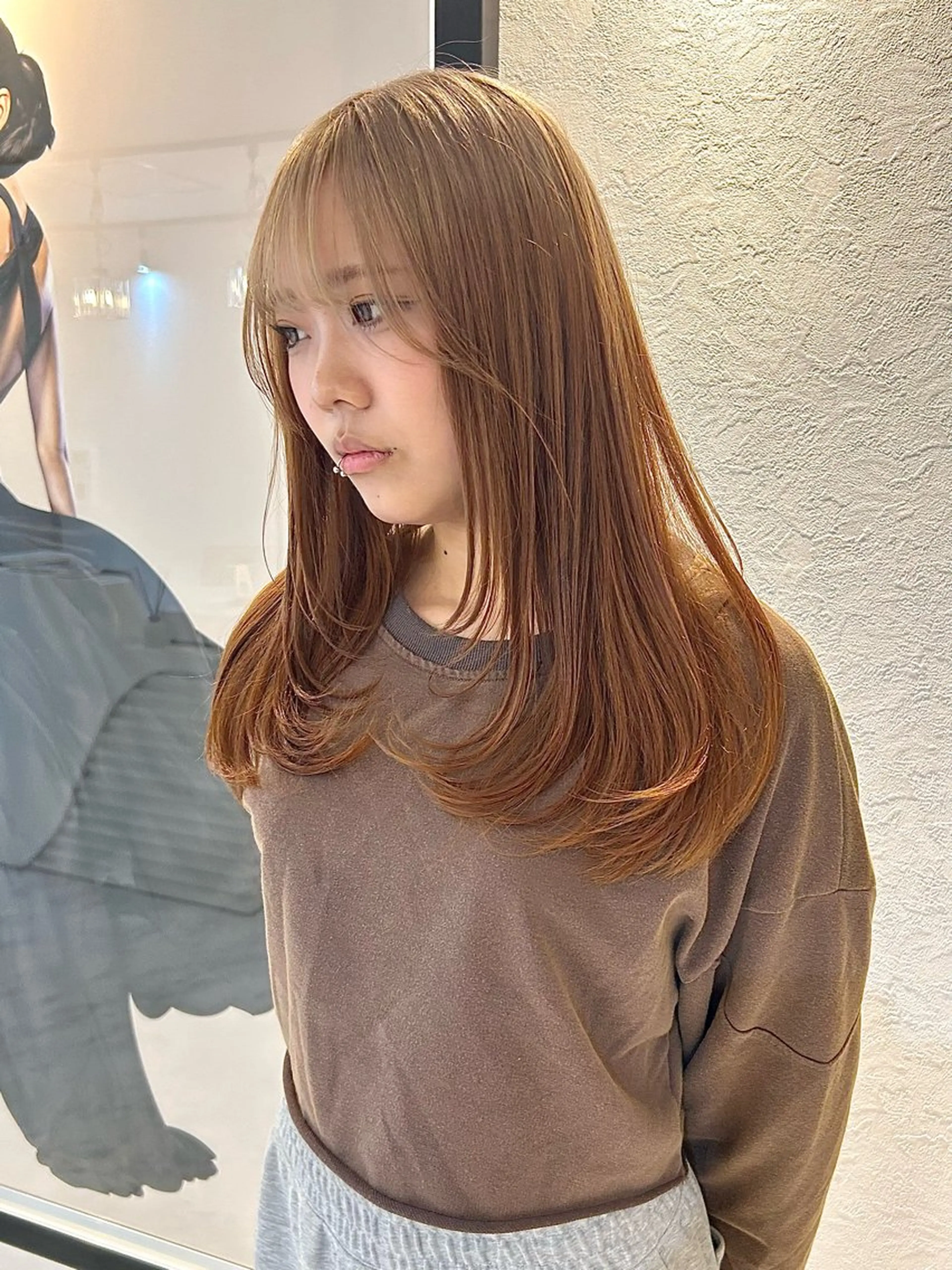 ロング カラー ヘアカラー トリートメント Via 京都烏丸所属・ハイトーン/髪質改善 /レイヤー/りなのヘアスタイル