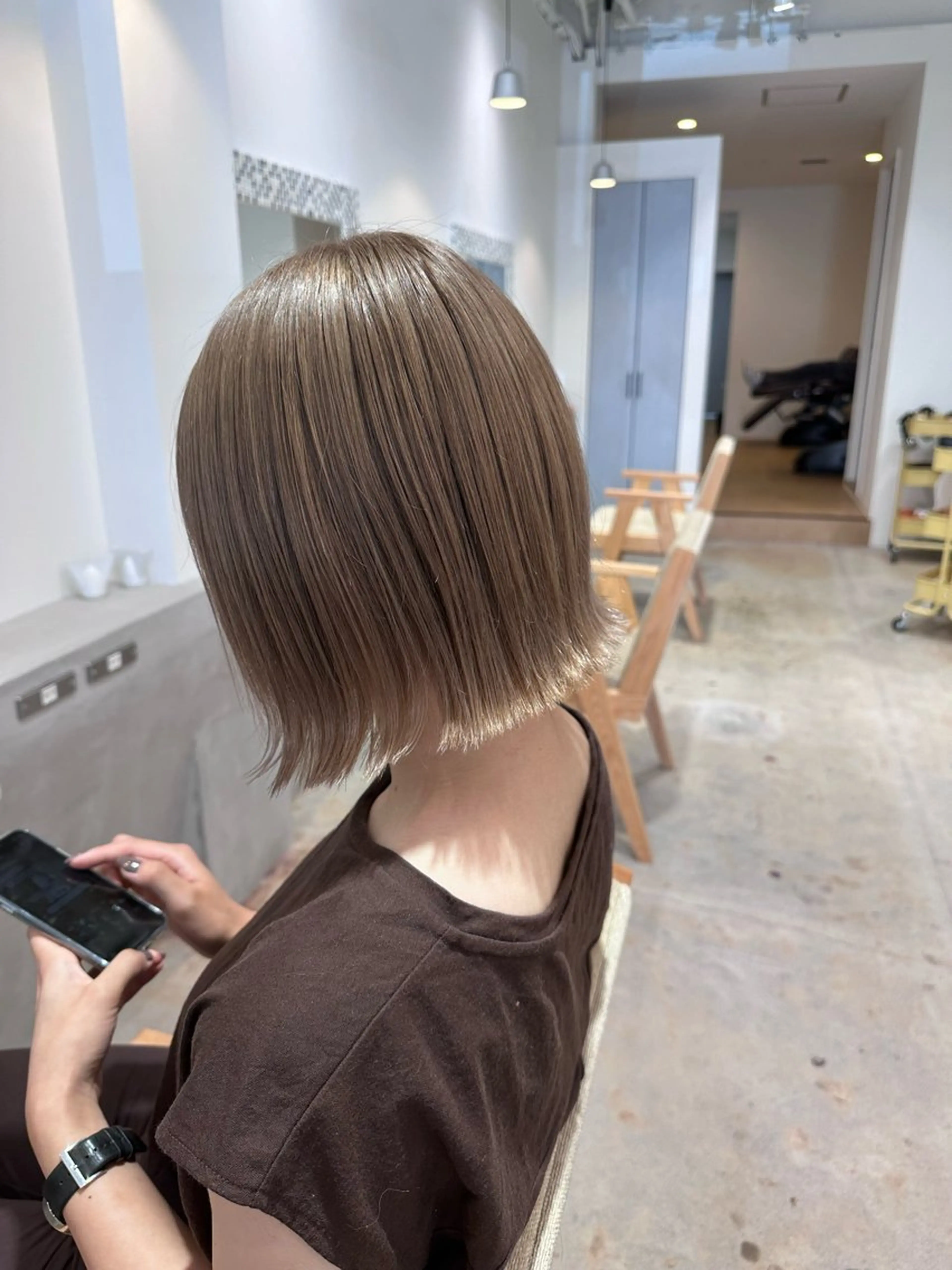 ミディアム カラー 倉澤 星凪のヘアスタイル