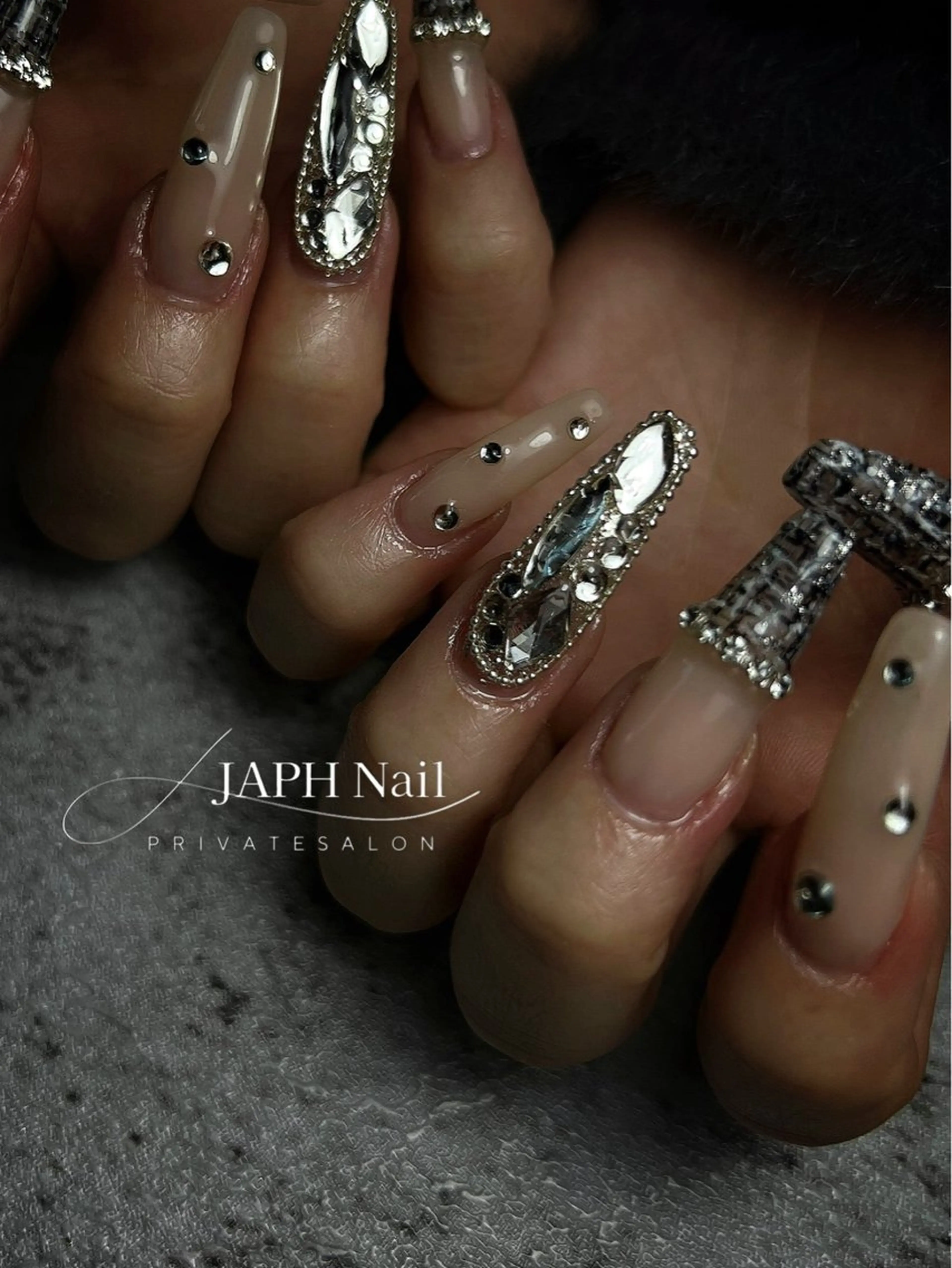 ネイル フレンチネイル キラキラネイル 韓国ネイル ミラーネイル ニュアンスネイル NailSalon /JAPHのネイルデザイン