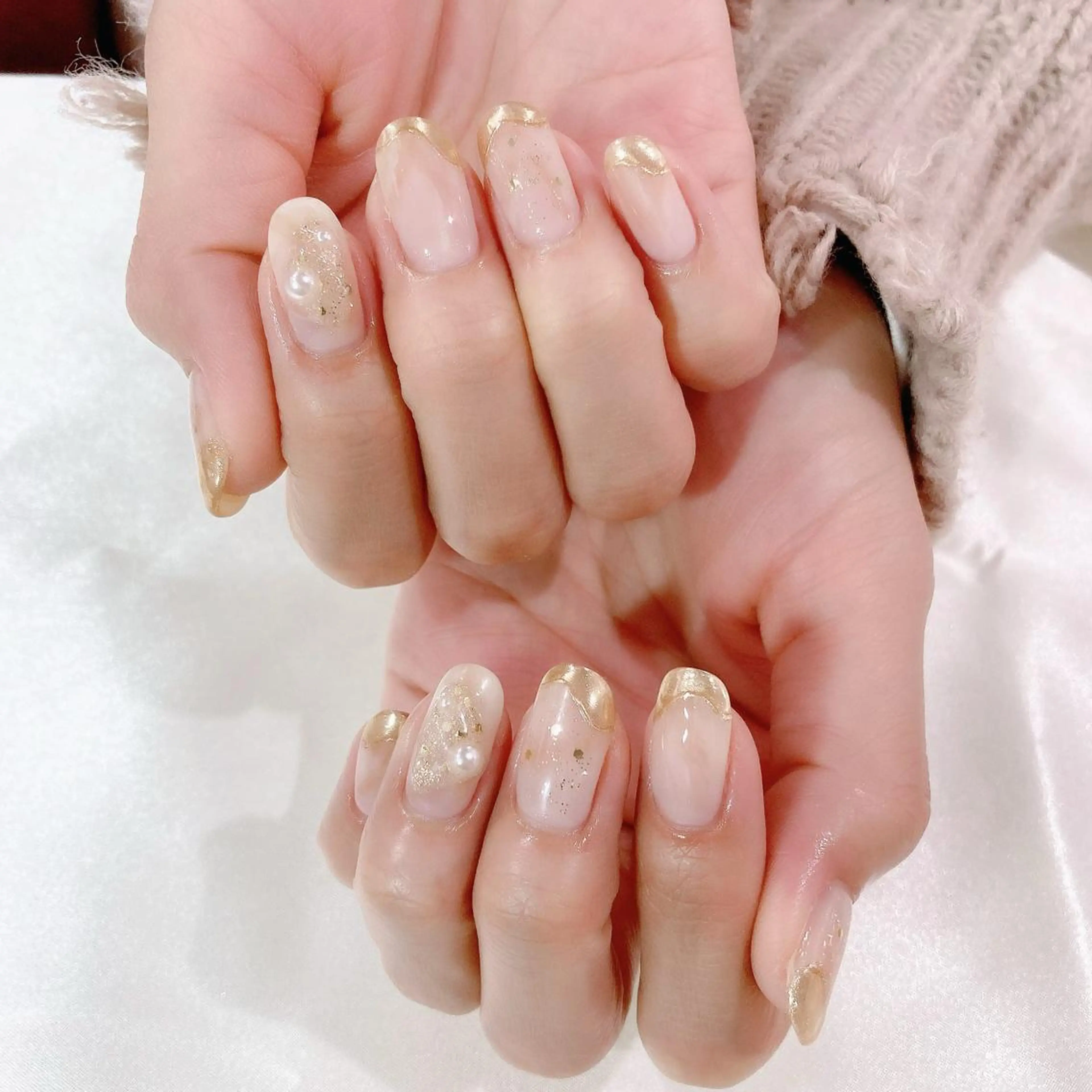 ネイル 入学式 ジェルネイル 卒業式 キラキラネイル ミラーネイル ハンドネイル Nail Kのネイルデザイン