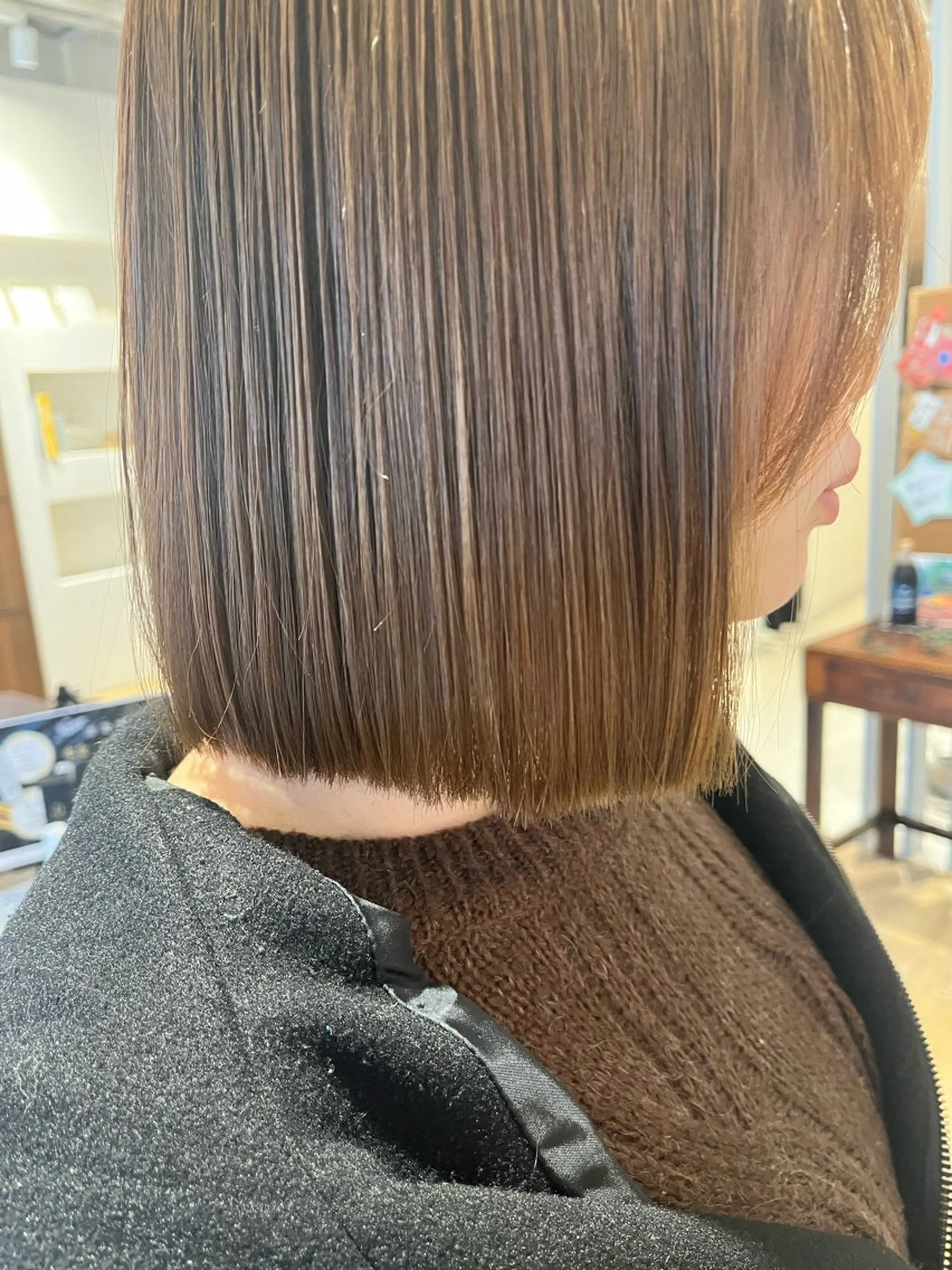 ミディアム 切りっぱなしボブ ボブ 全国認定講師 高久のヘアスタイル