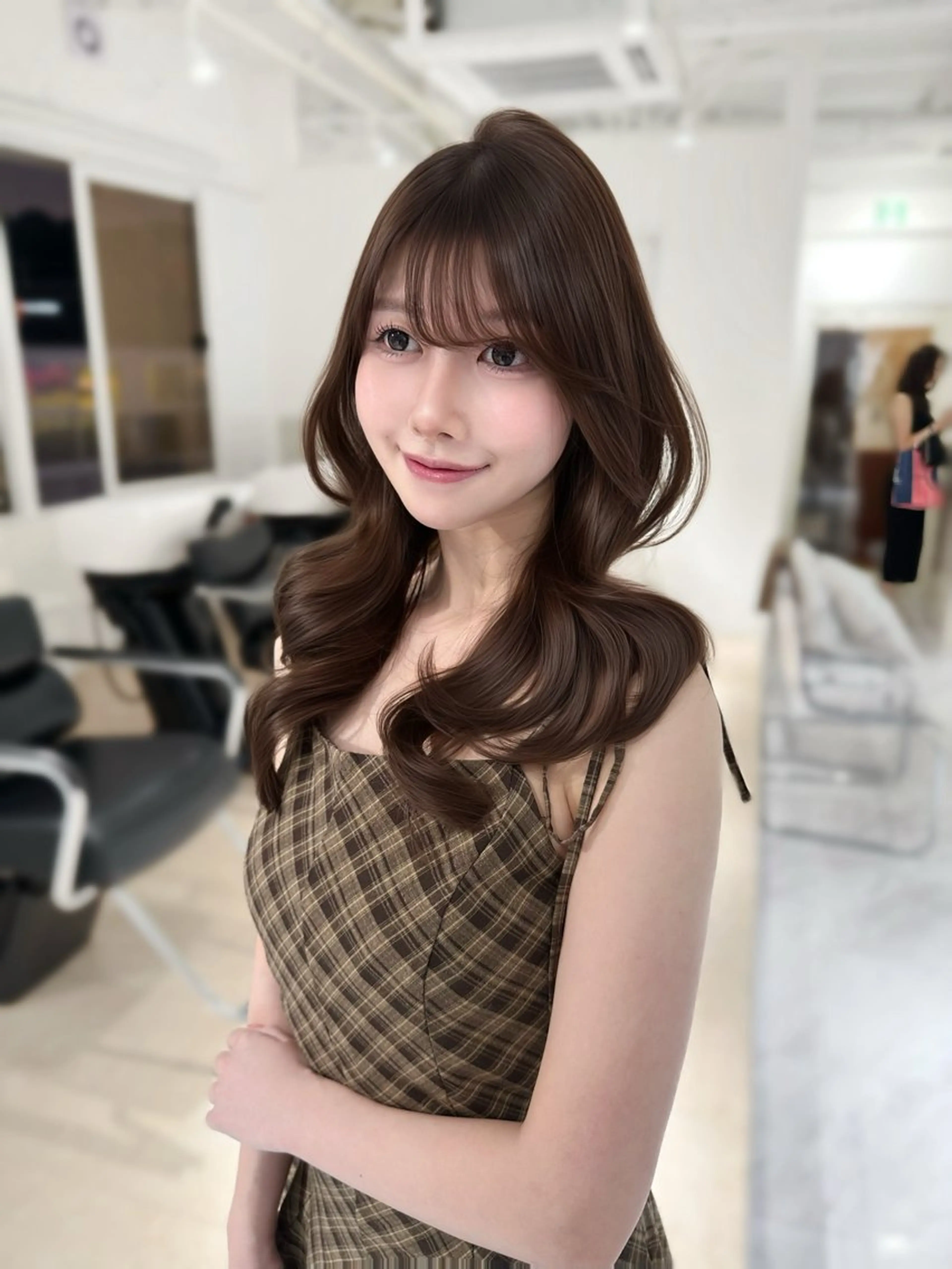 ロング カラー カット ヘアカラー 上野/韓国hair 🤍MOEKA🤍のヘアスタイル