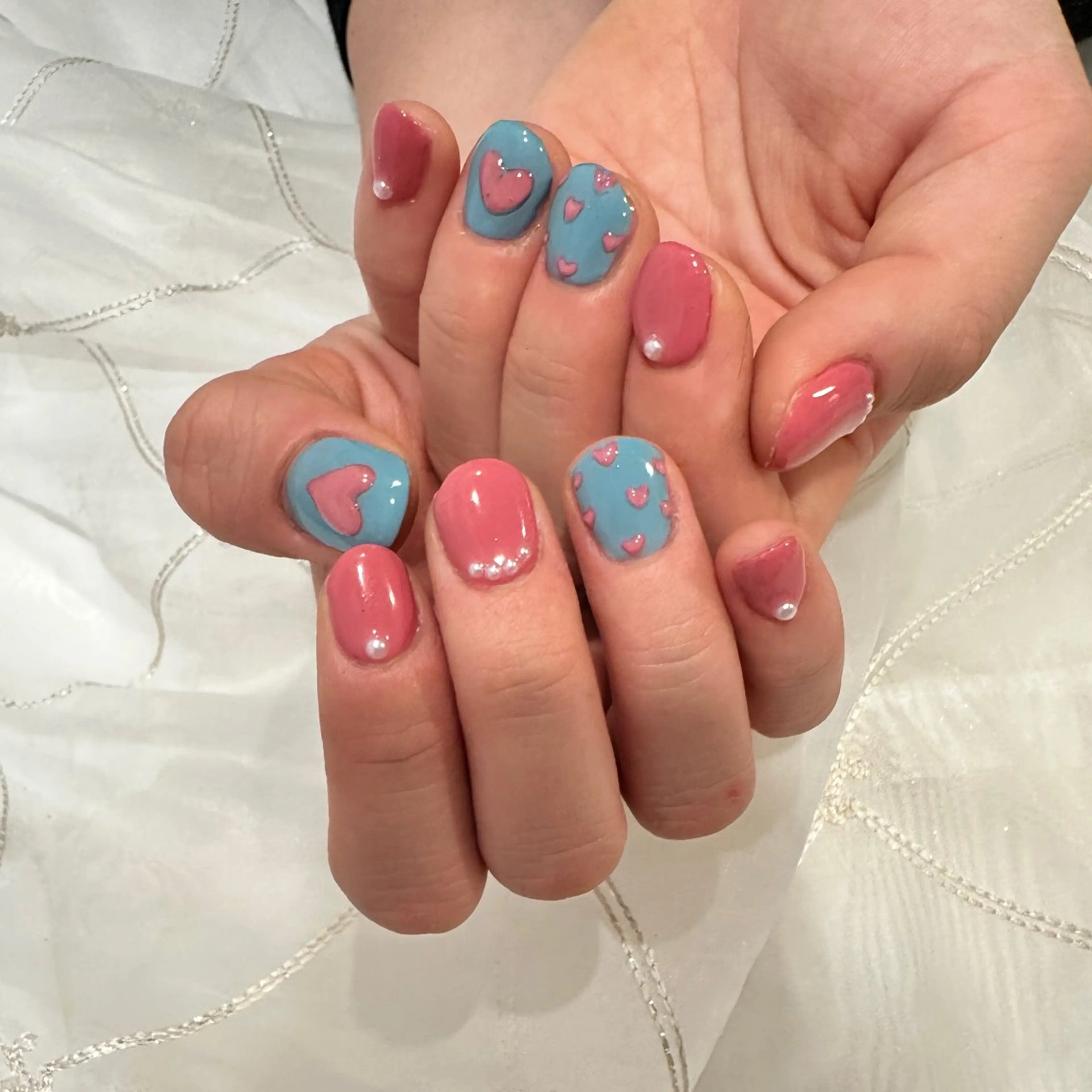 ネイル ハート ぷっくりネイル private nailsalonのネイルデザイン