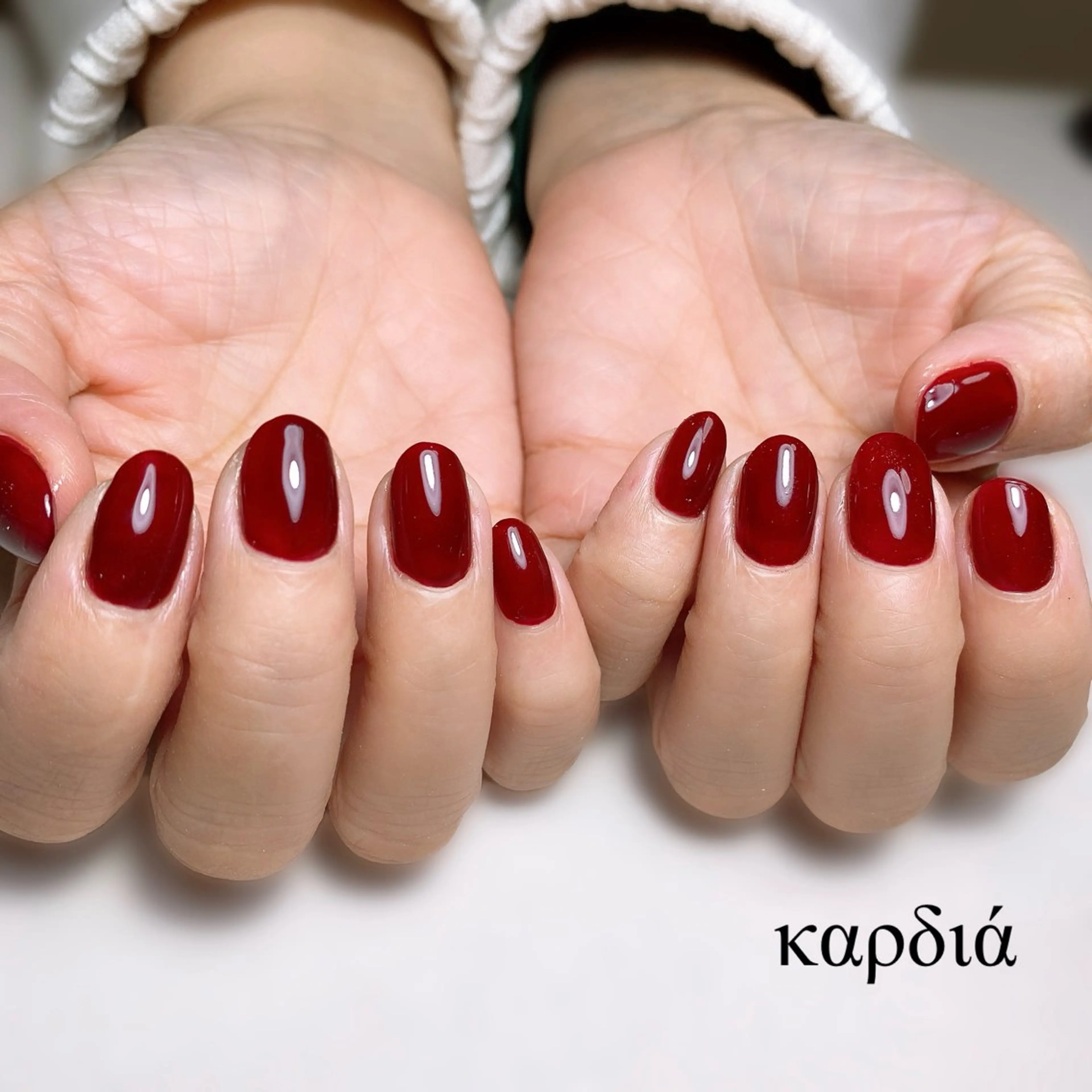 ネイル ハンドネイル καρδιά -ｶﾙﾃﾞｨｱ-のネイルデザイン