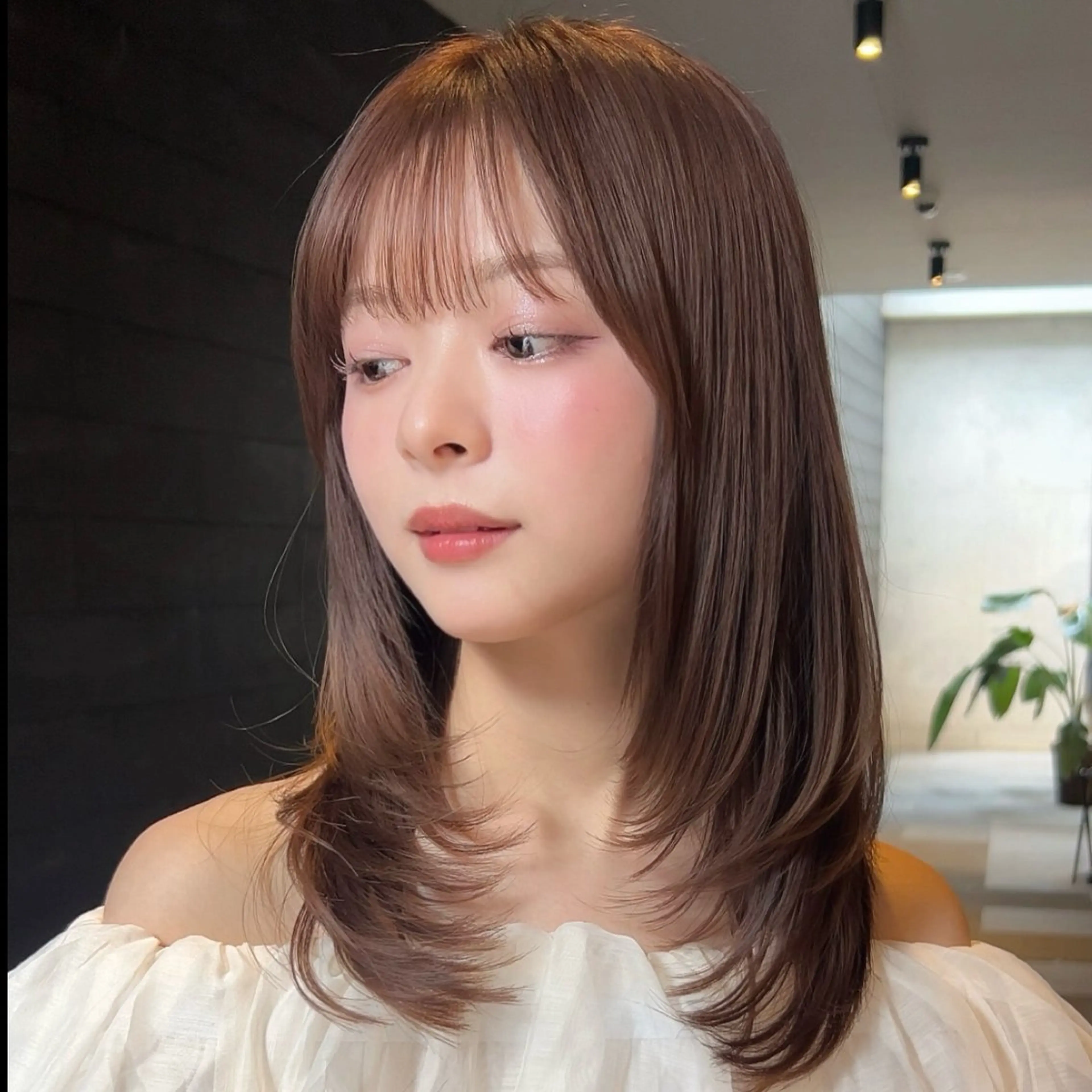 ミディアム カット ヘアカラー トリートメント ヘアセット 🌸透明感/レイヤー / 栗林 彩🌸のヘアスタイル