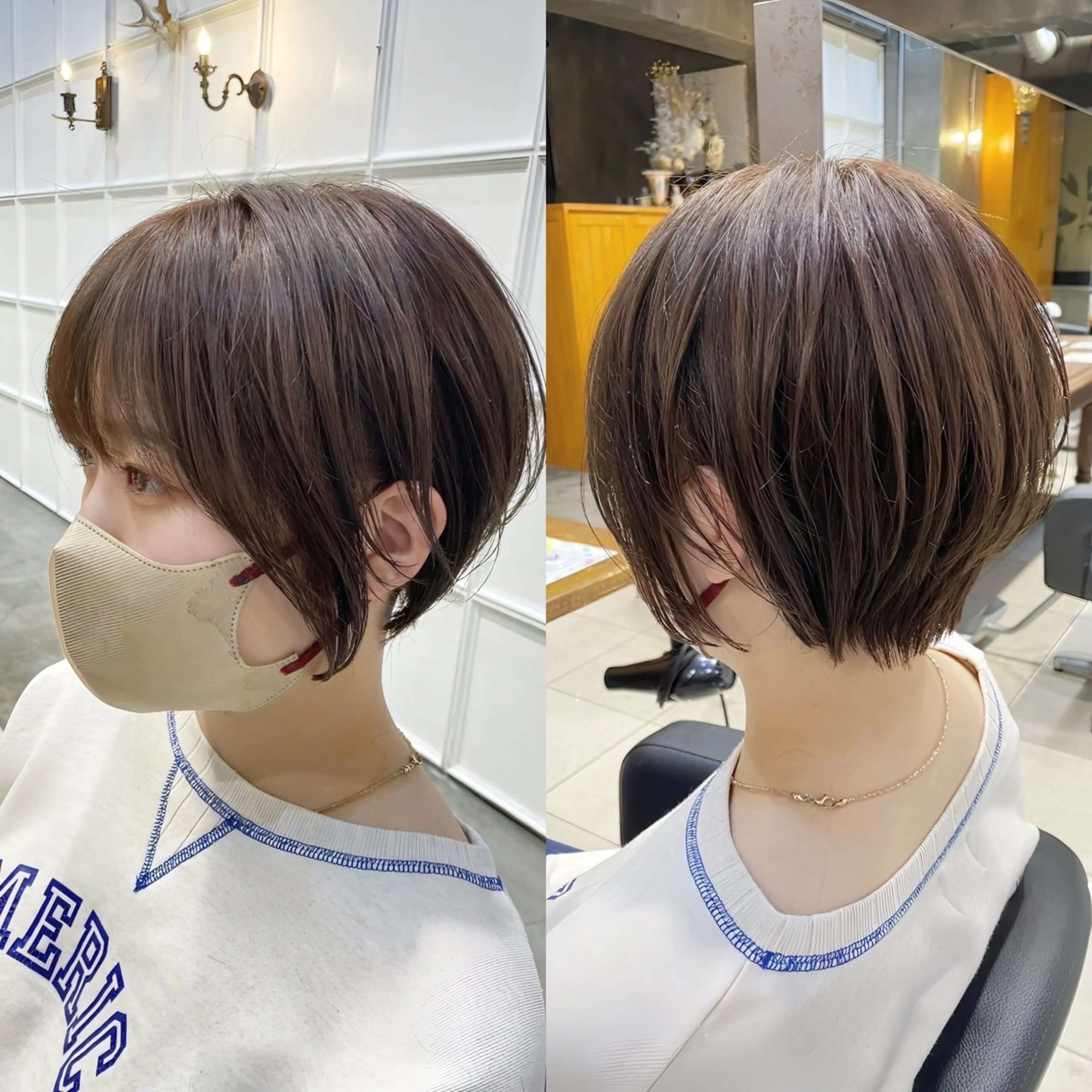 ショート カラー アッシュ アッシュブラウン ブラウンカラー ショートヘア カット ヘアカラー ブリーチなしダブル カラー🧸🐺陽介のヘアスタイル