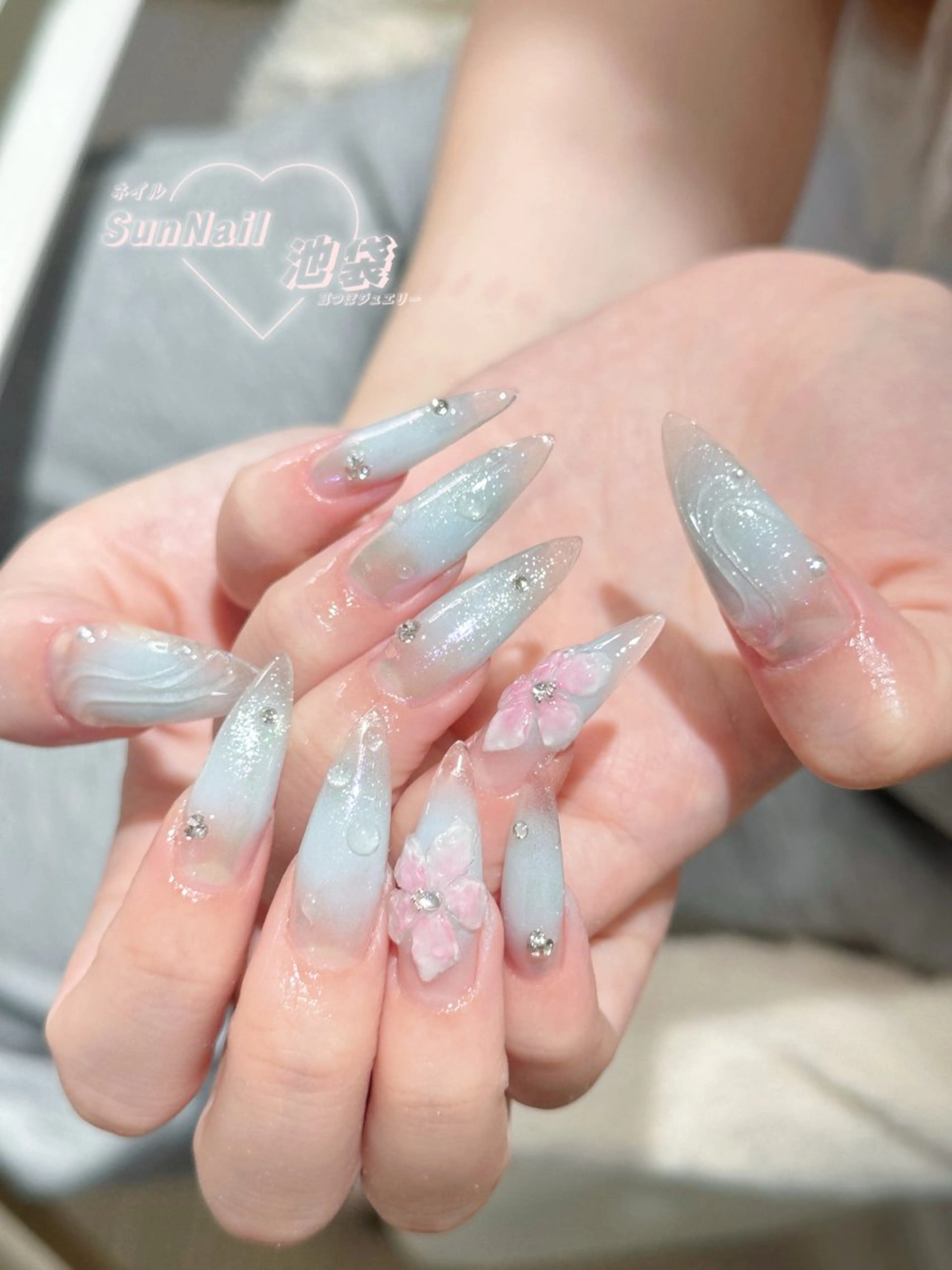 ネイル チークネイル 長さ出し フレンチネイル ガーリー 韓国ネイル ハンドネイル ハンドケア Sun Nail 池袋のエステ・リラクイメージ