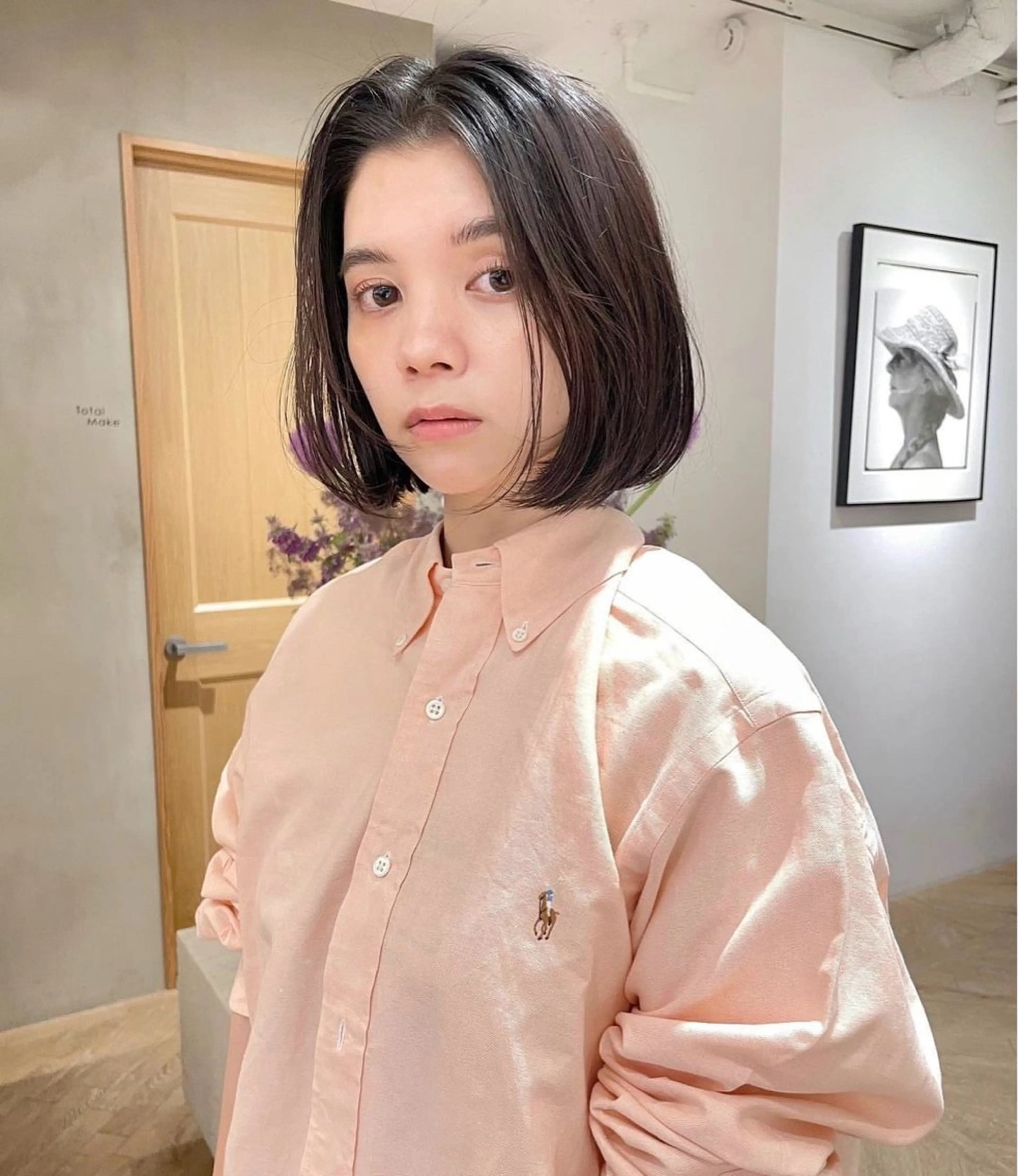ミディアム カラー ベージュカラー ダブルカラー イヤリングカラー イルミナカラー ミルクティーベージュ ヘアカラー トリートメント ボブ/ショート 🌟梅田盛一🌟のヘアスタイル