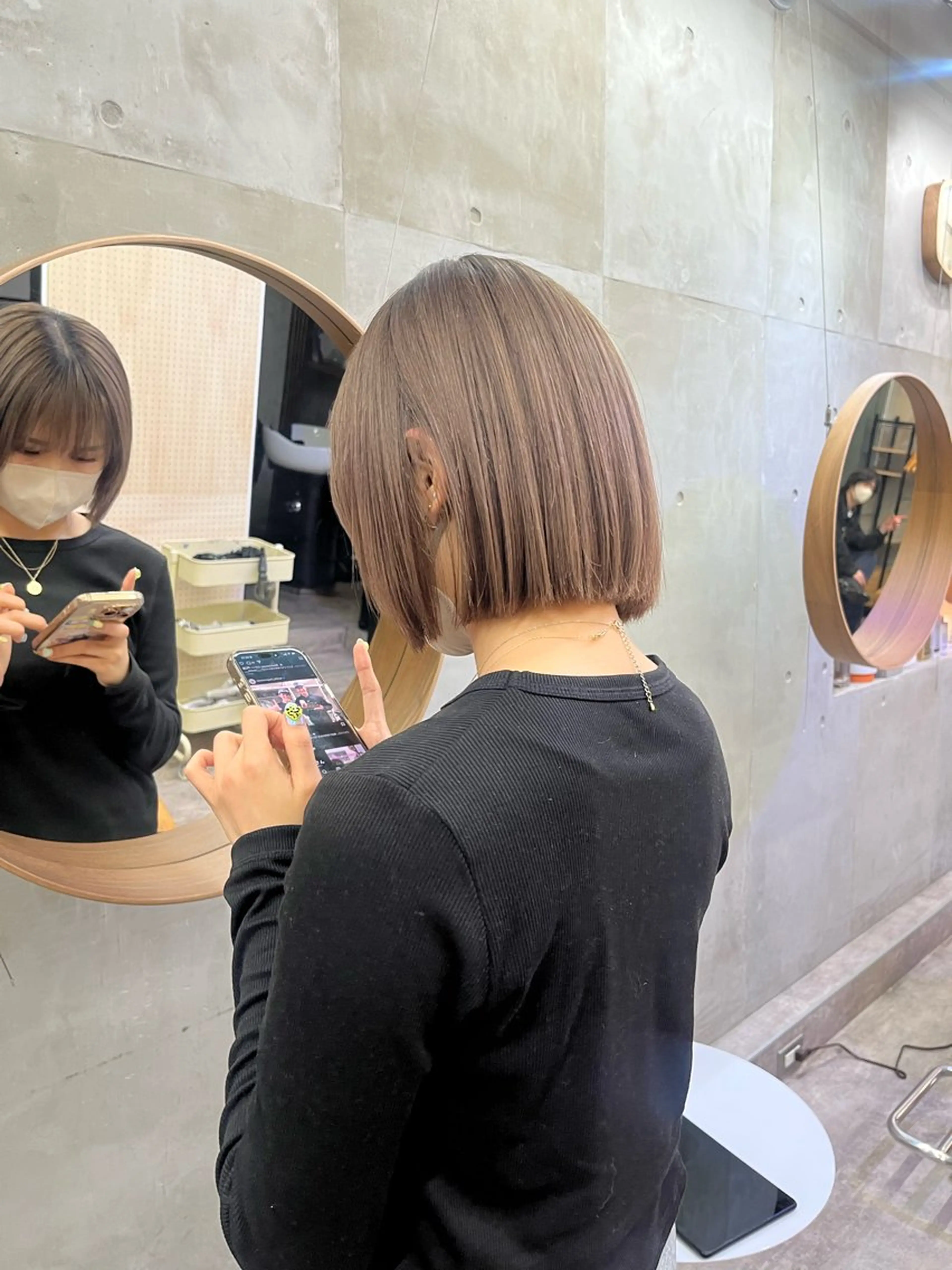 ショート カラー ベージュカラー ブリーチ ケアブリーチ 透明感カラー ダブルカラー SALT WATER所属・🫐 𝐌𝐚𝐨 🫐ボブモデル募集のヘアスタイル