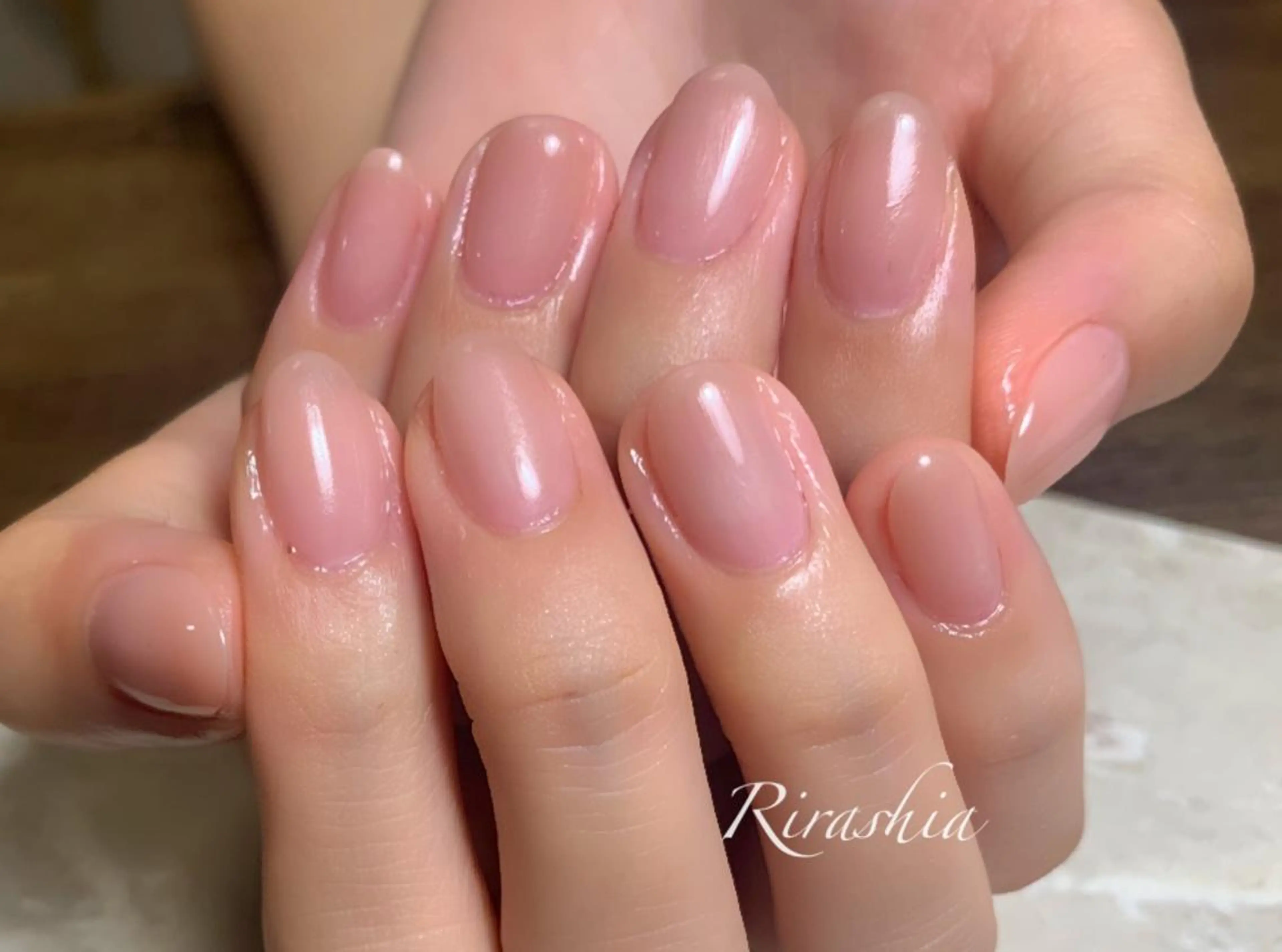 ネイル ジェルネイル ハンドネイル ハンドケア うる艶♡透明感ネイル Rirashiaのネイルデザイン