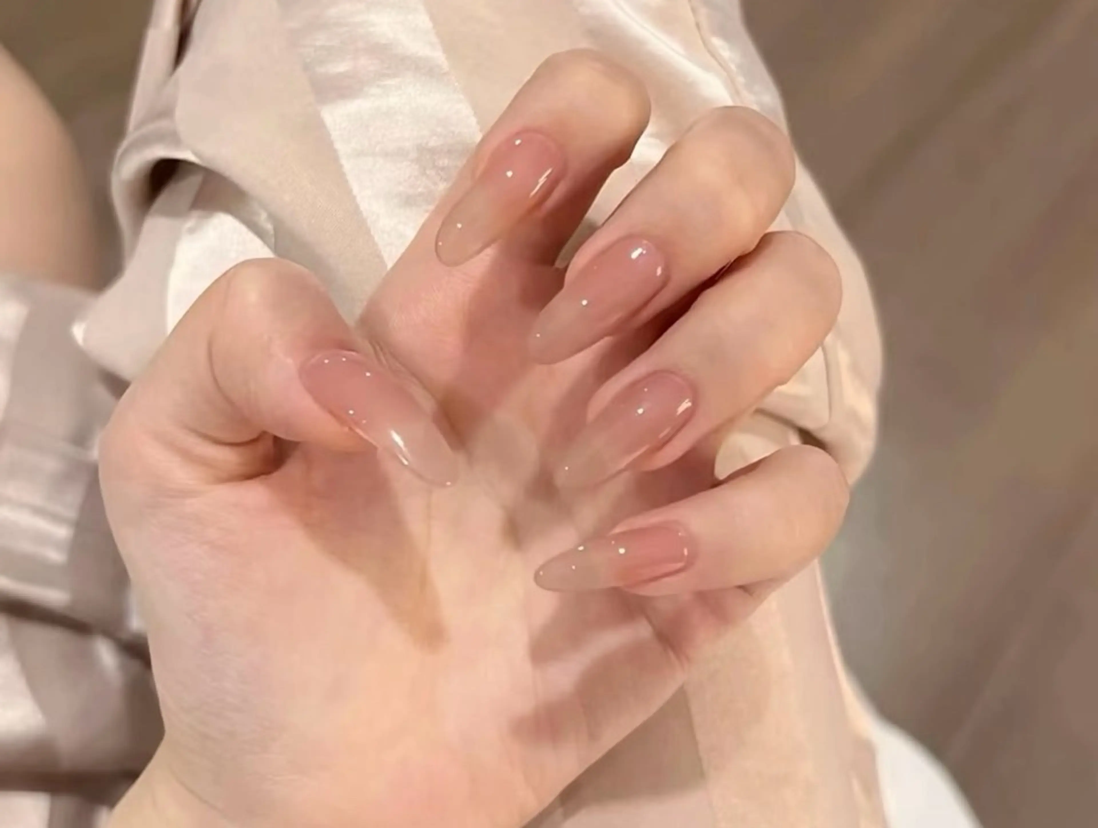 ネイル チークネイル 長さ出し フレンチネイル ガーリー 韓国ネイル sun nail池袋 モデル募集のネイルデザイン