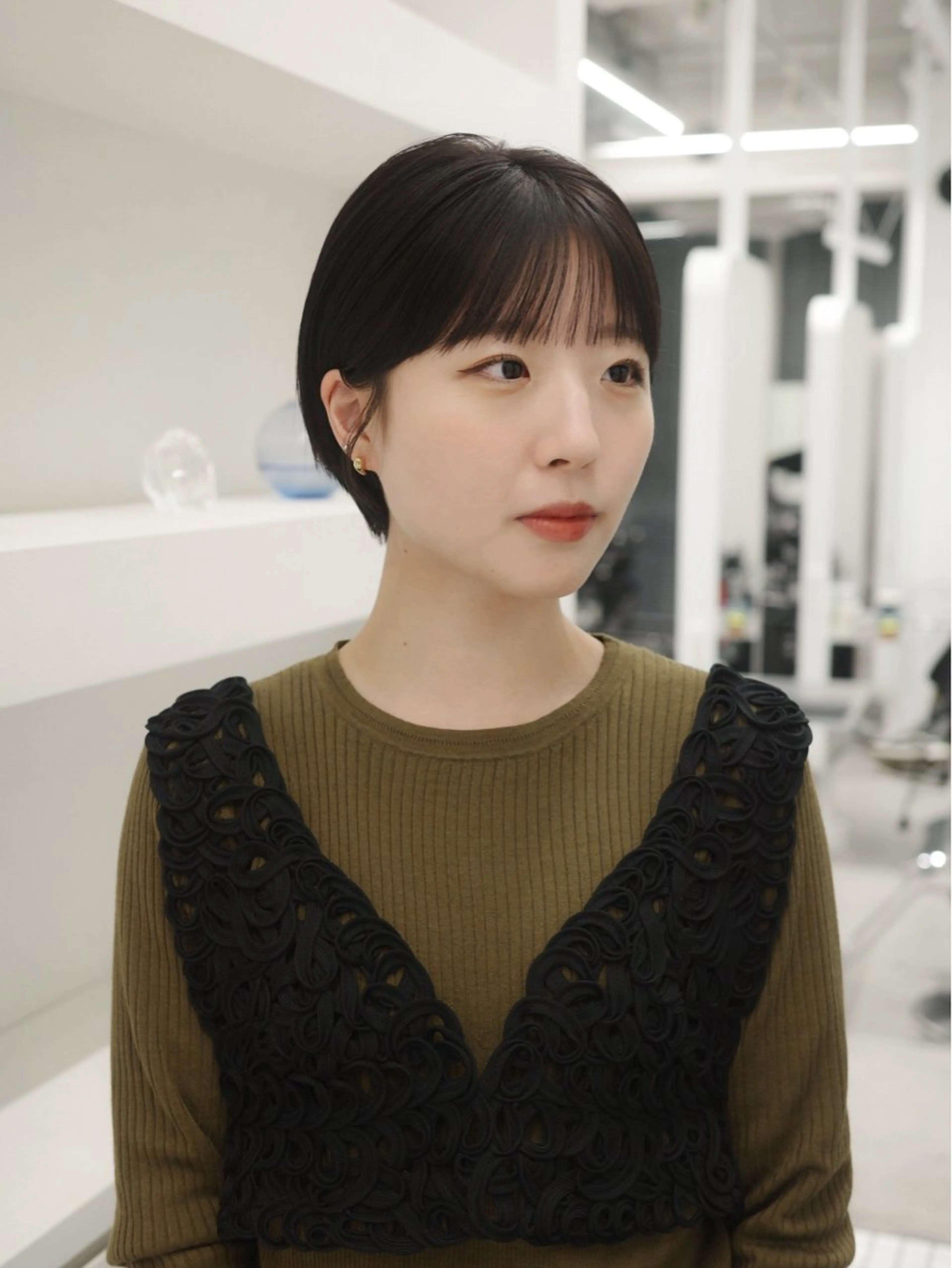 ショート カラー ショートヘア カット ヘアカラー 🌱ぱつっと/ボブ 🌱のヘアスタイル