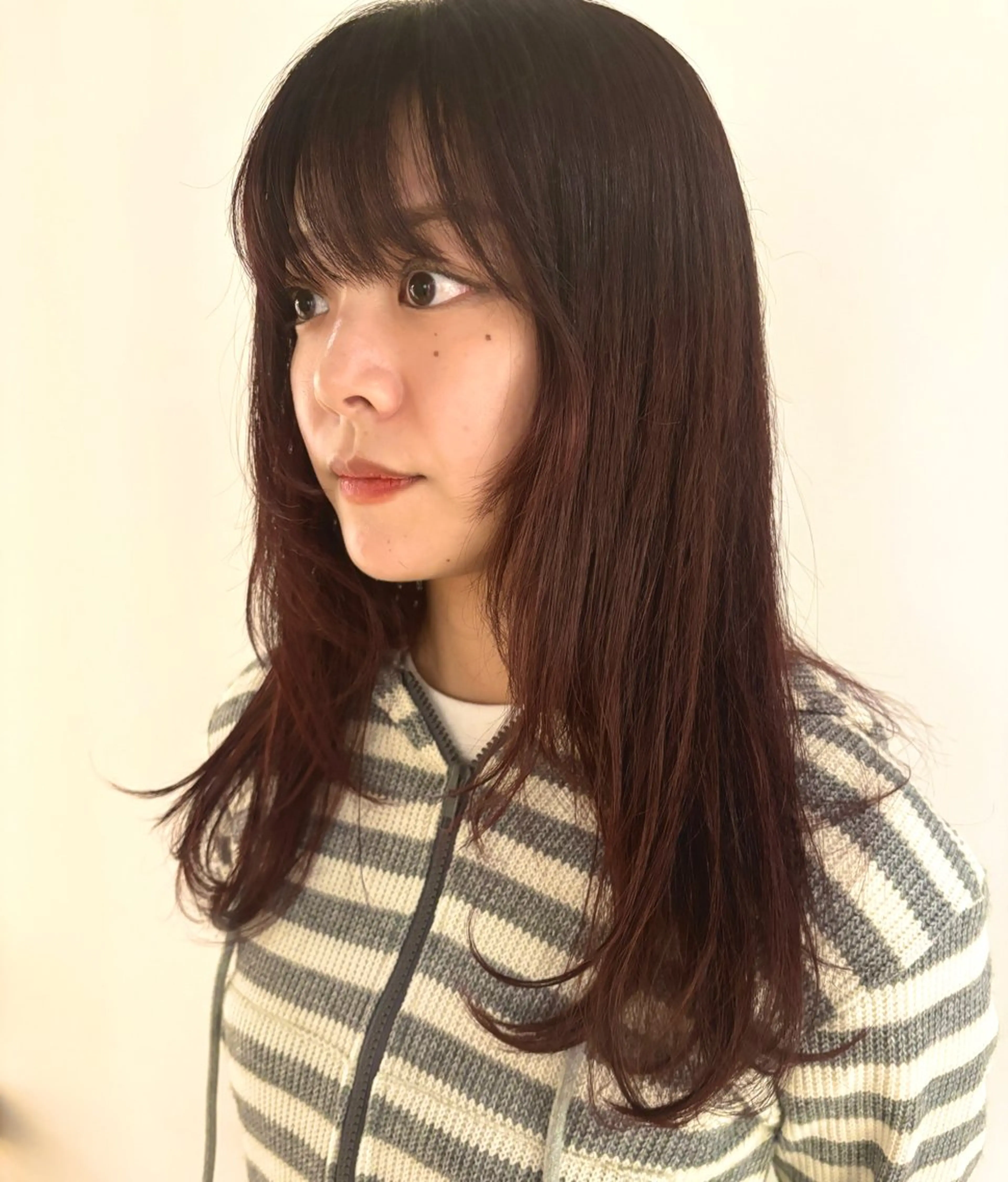 セミロング カラー レイヤーカット カット ヘアカラー トリートメント やまもと さえのヘアスタイル