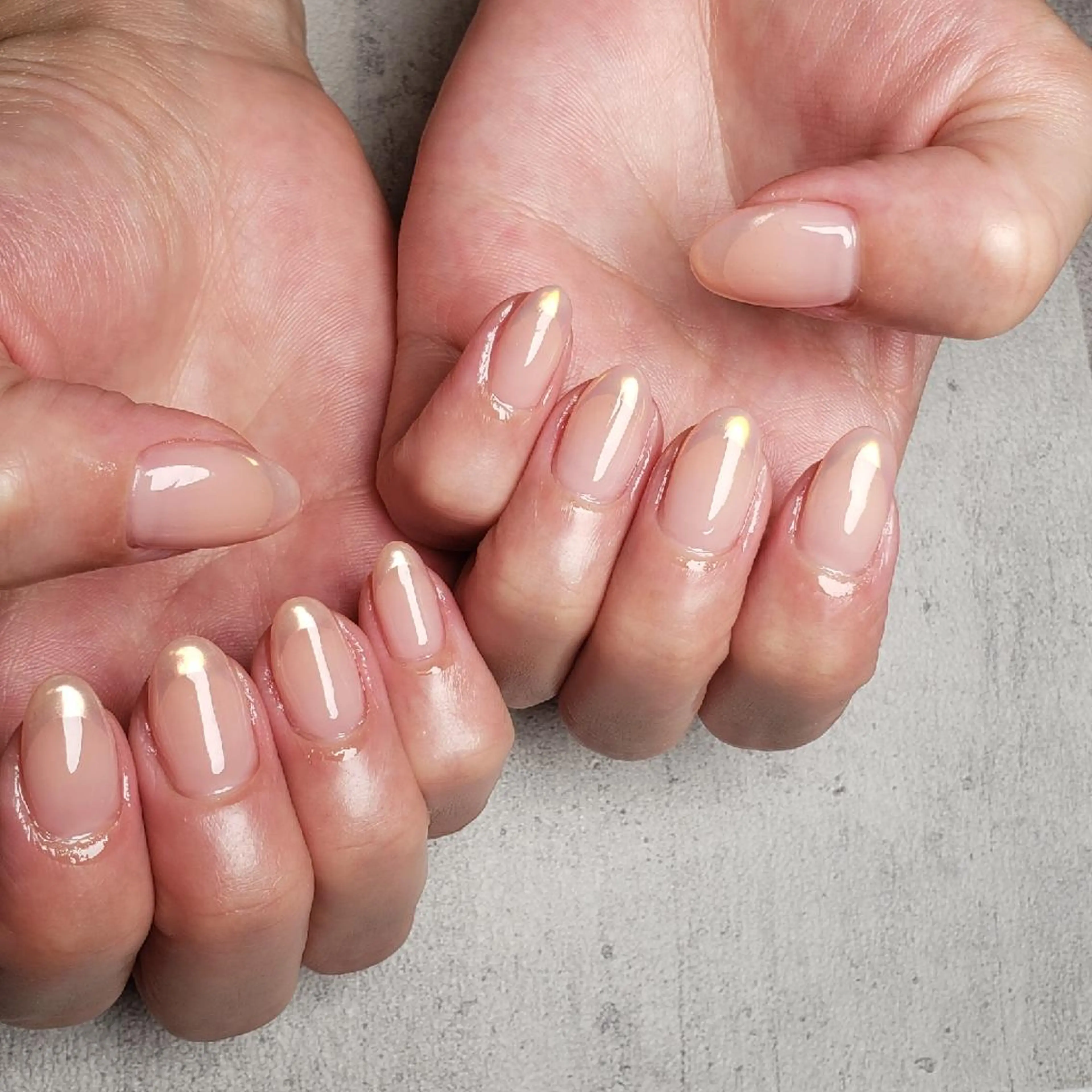 ネイル オーロラネイル フレンチネイル オフィスネイル MU5-nail 金山ネイルサロンのネイルデザイン