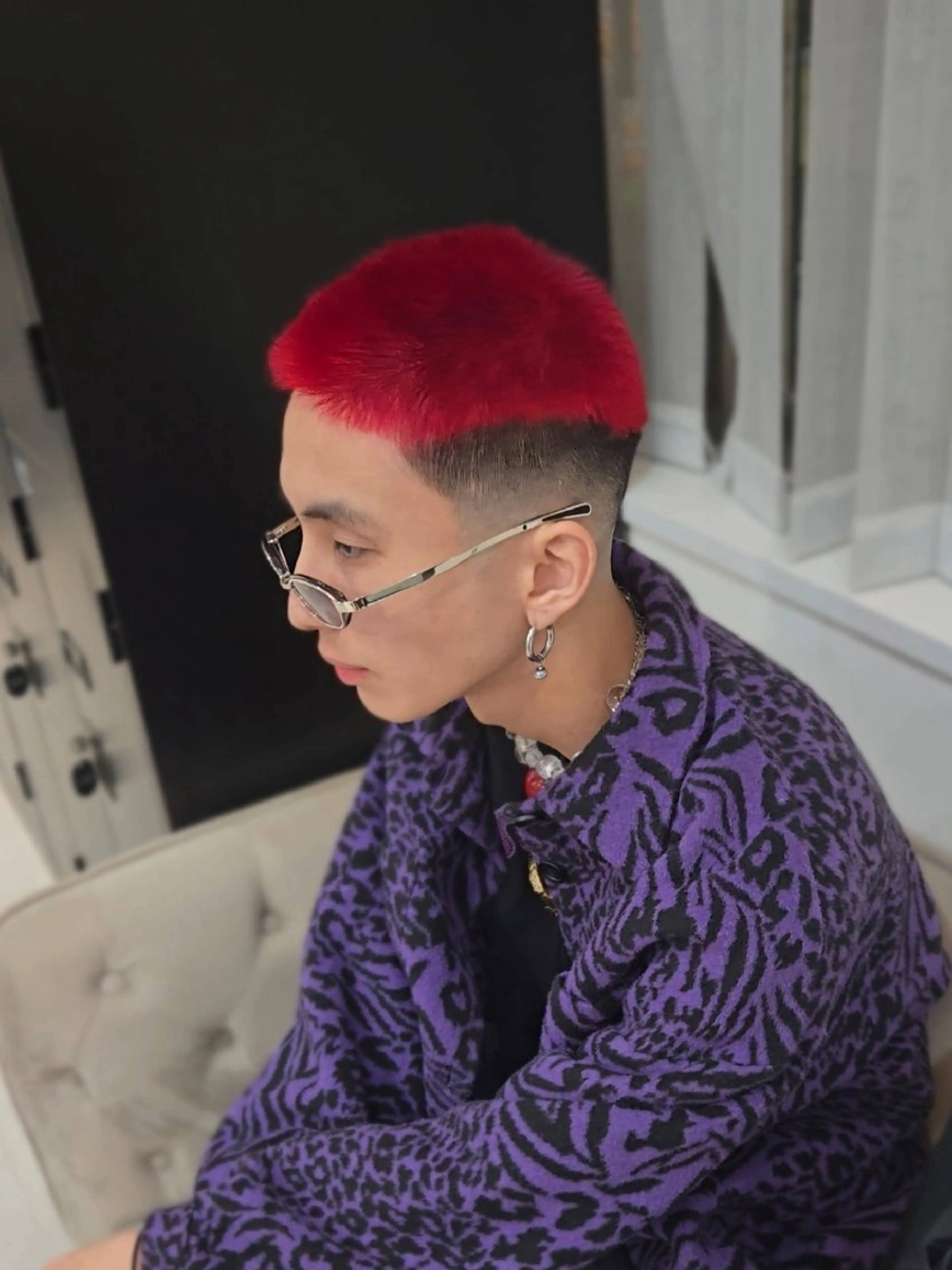 メンズ ショート カラー メンズブリーチ フェードカット ブリーチ グラデーションカラー ヘアカラー ヘアセット Lapis 名古屋駅前店所属・LEN名古屋/パーマ 海外ヘア/メンズ特化のヘアスタイル