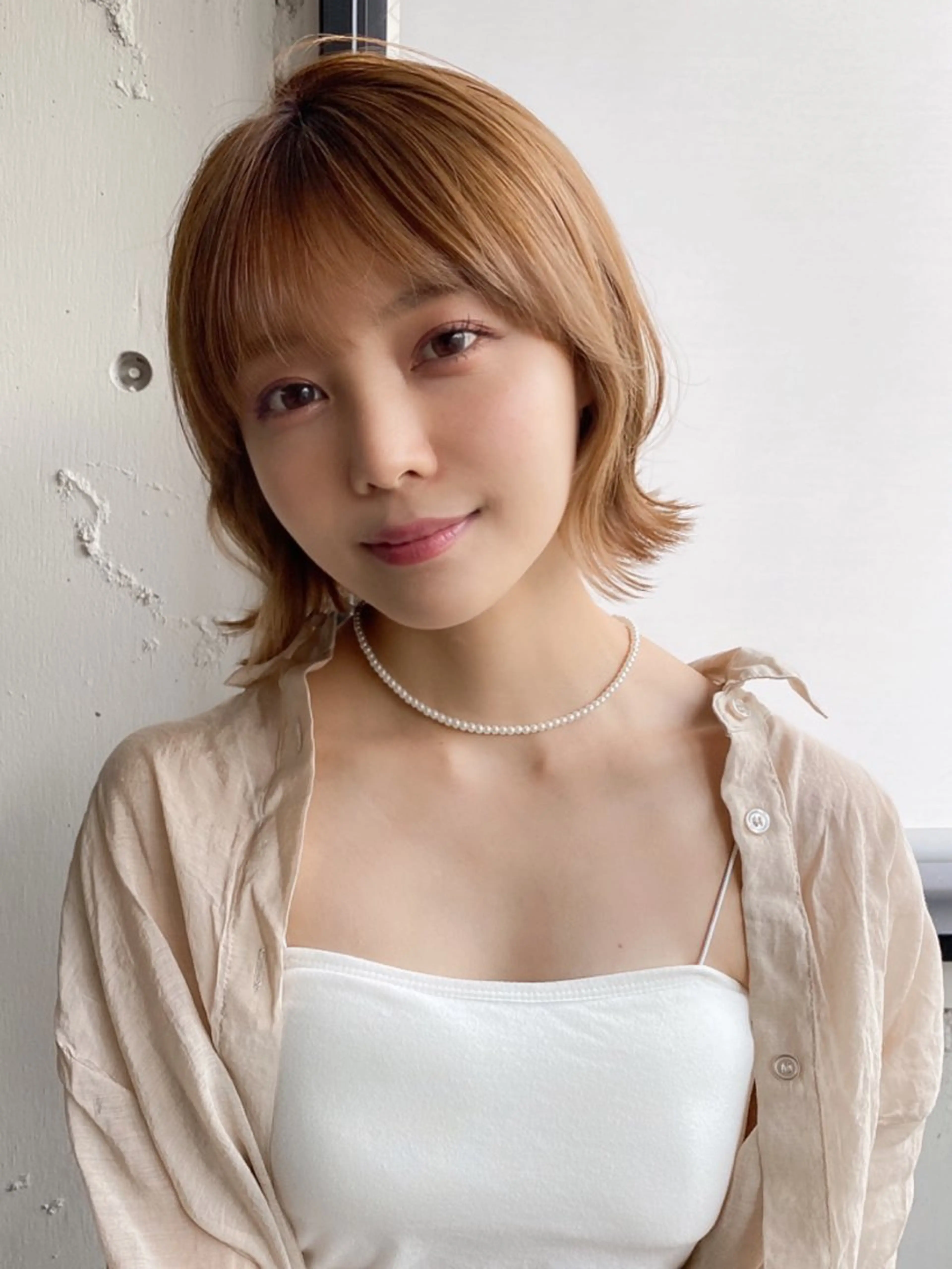 ミディアム カラー ベージュカラー 透明感カラー ダブルカラー 佐藤 侑哉のヘアスタイル