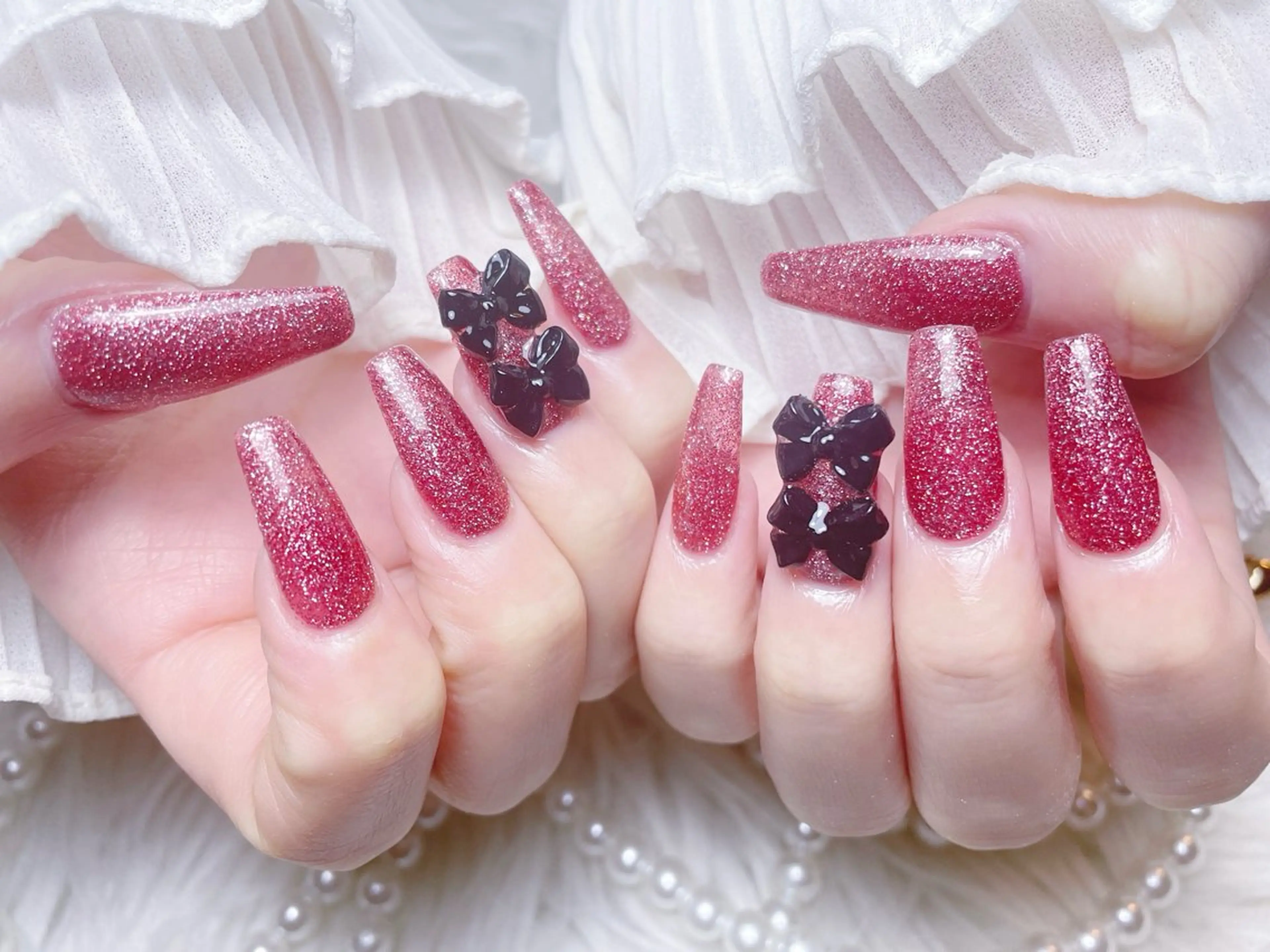 ネイル チークネイル 長さ出し フラワーネイル フレンチネイル ガーリー ハンドネイル NEW NAIL所属・NEW NAIL 池袋のネイルデザイン