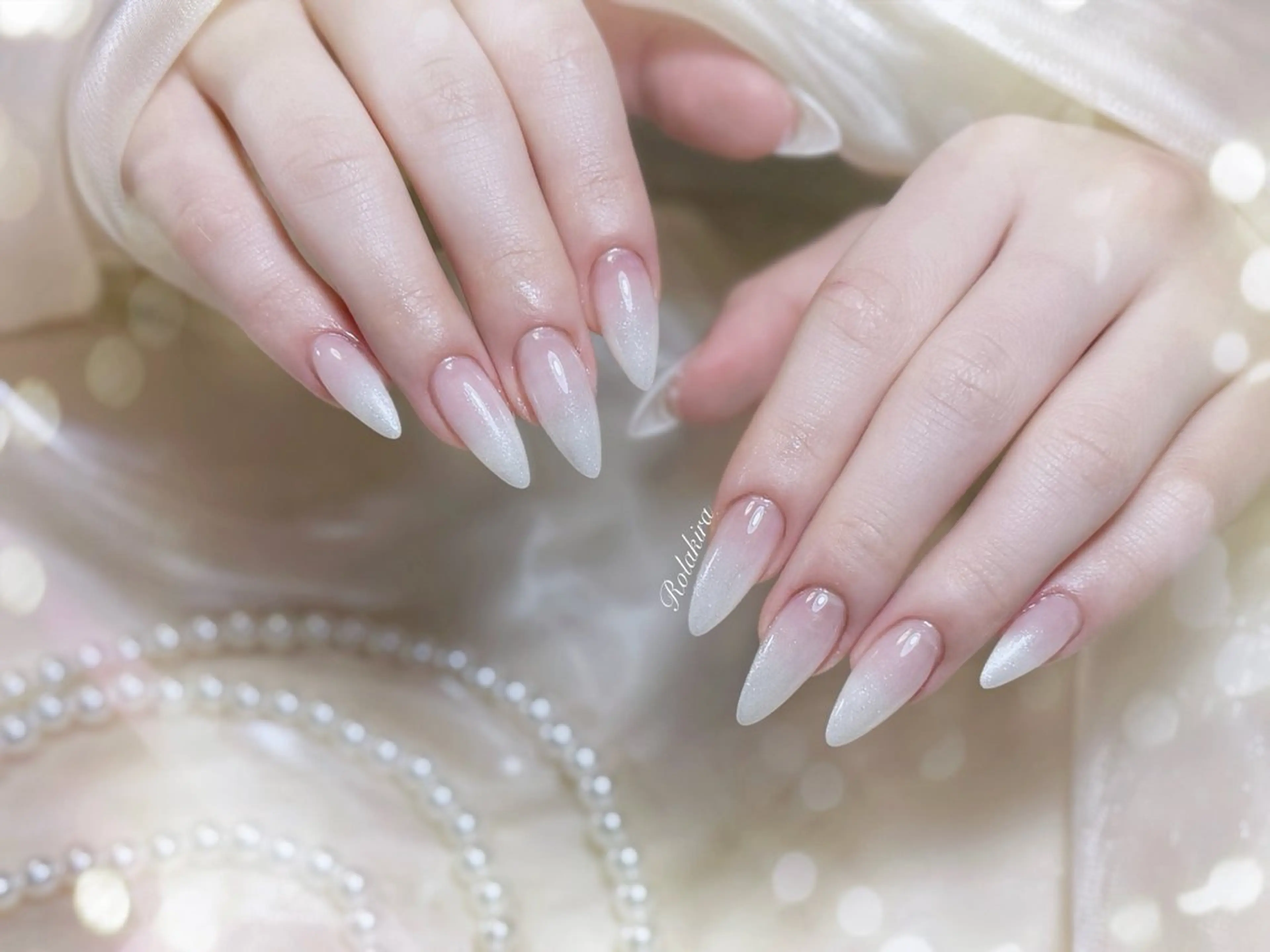 ネイル チークネイル 長さ出し フレンチネイル ジェルネイル 韓国ネイル ハンドネイル Rola kira nail salon所属・Rola kira 麗のネイルデザイン