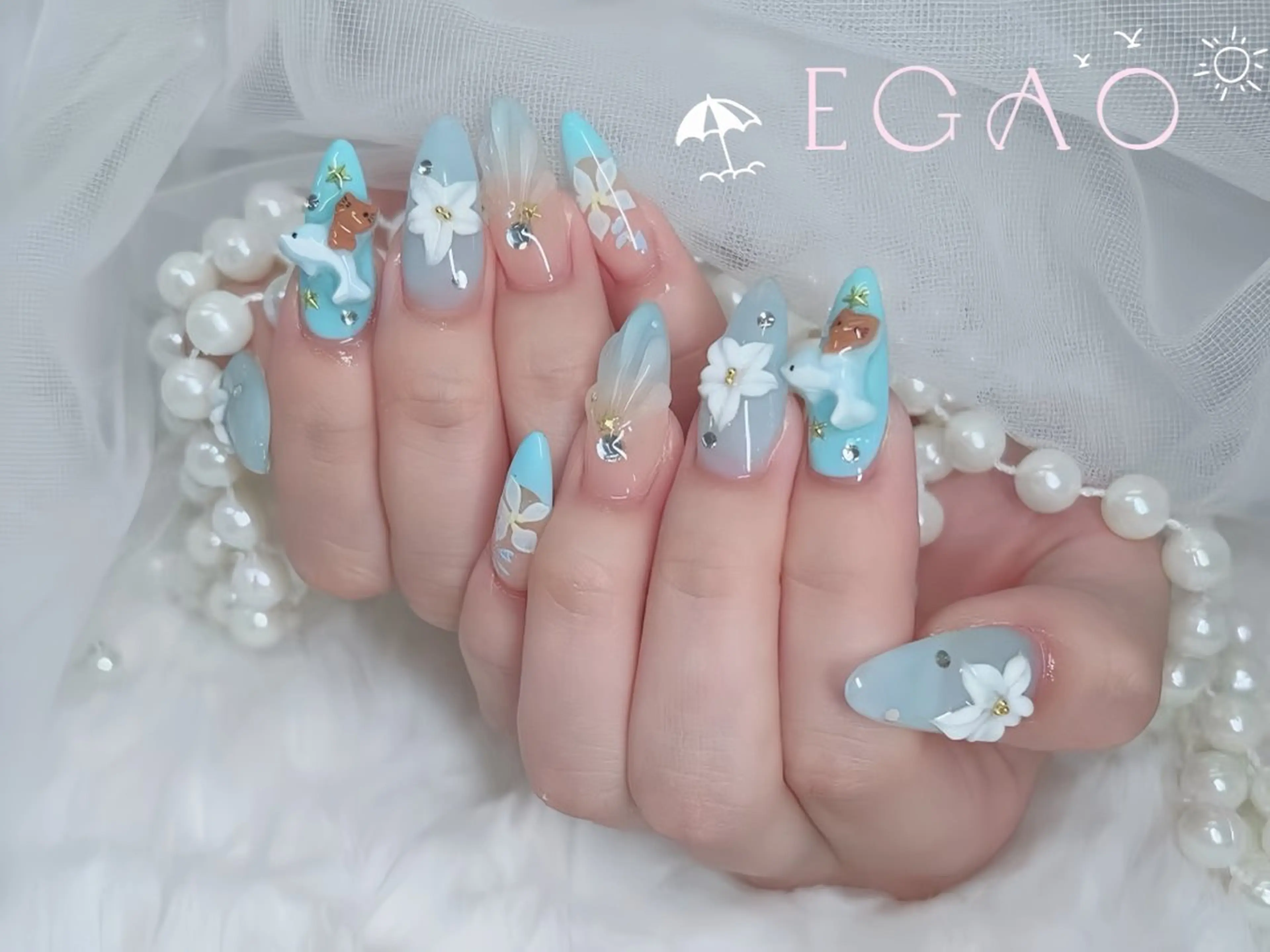 ネイル アートネイル フットネイル フレンチネイル ジェルネイル グラデーション ハンドネイル Egao Nail Salonのネイルデザイン